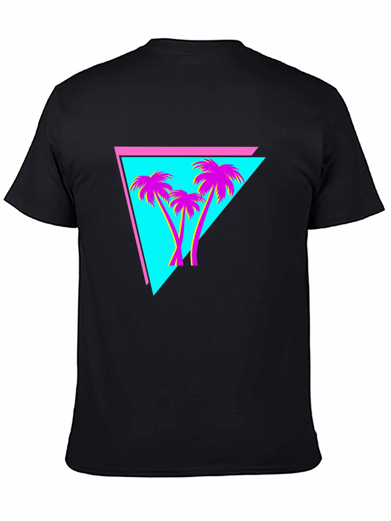 Black Retro Palm Tree Triangle Tee view 4