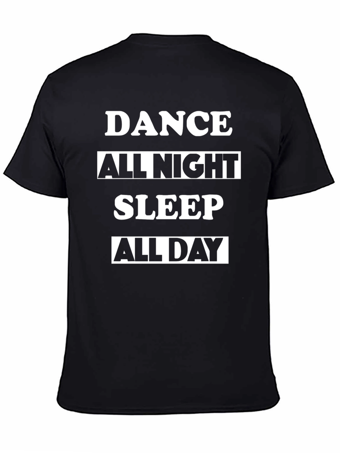 Black Dance All Night Graphic Tee - Black Cotton T-Shirt view 4