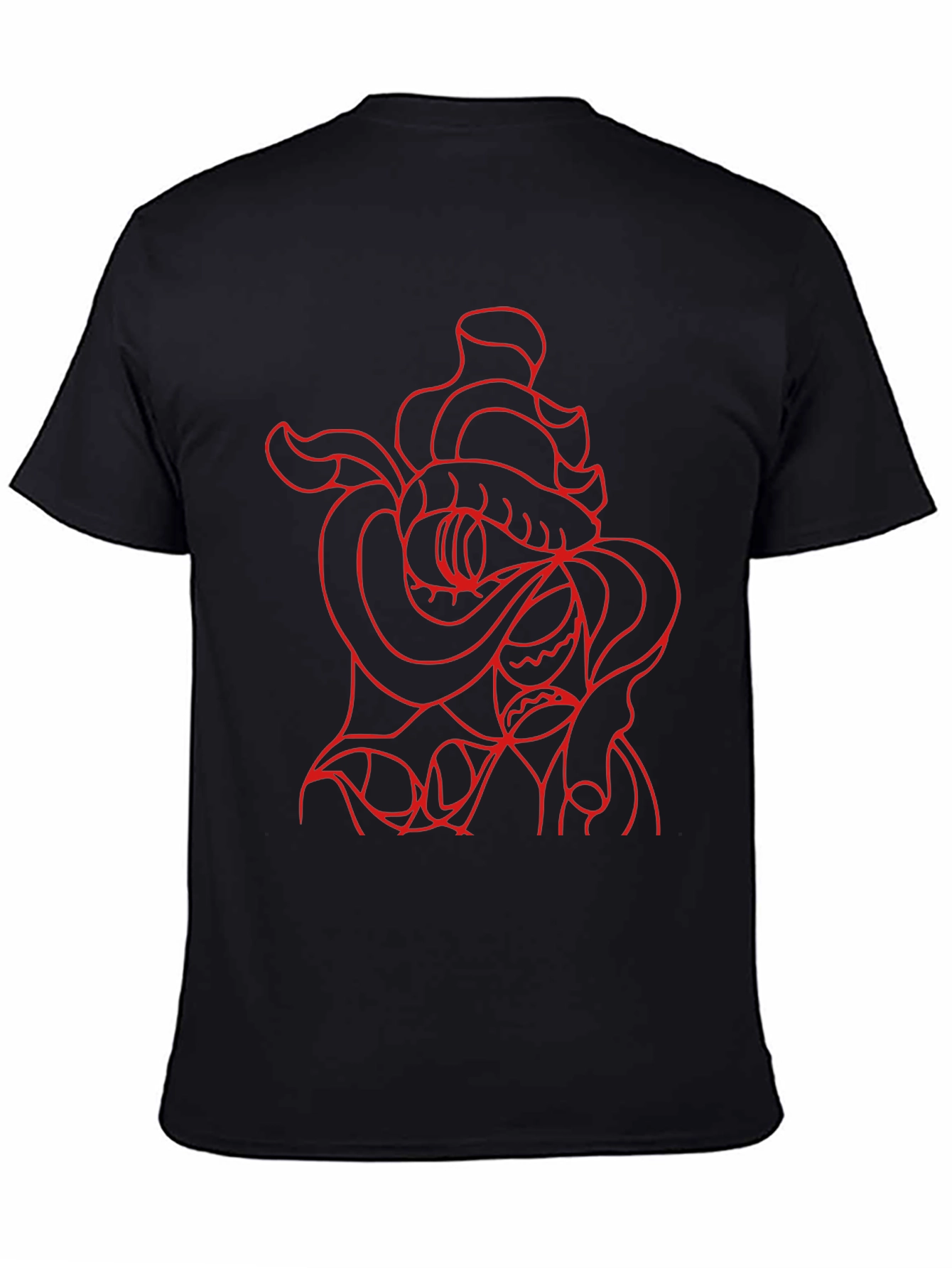 Black Red Snake Graphic Black T-Shirt view 4