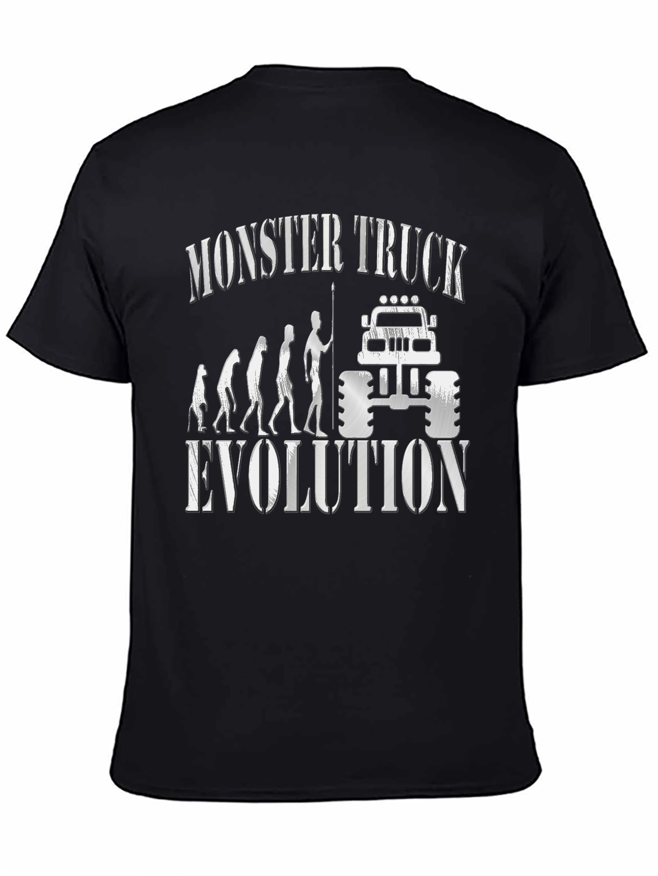 Black Monster Truck Evolution Graphic Tee - Black view 4