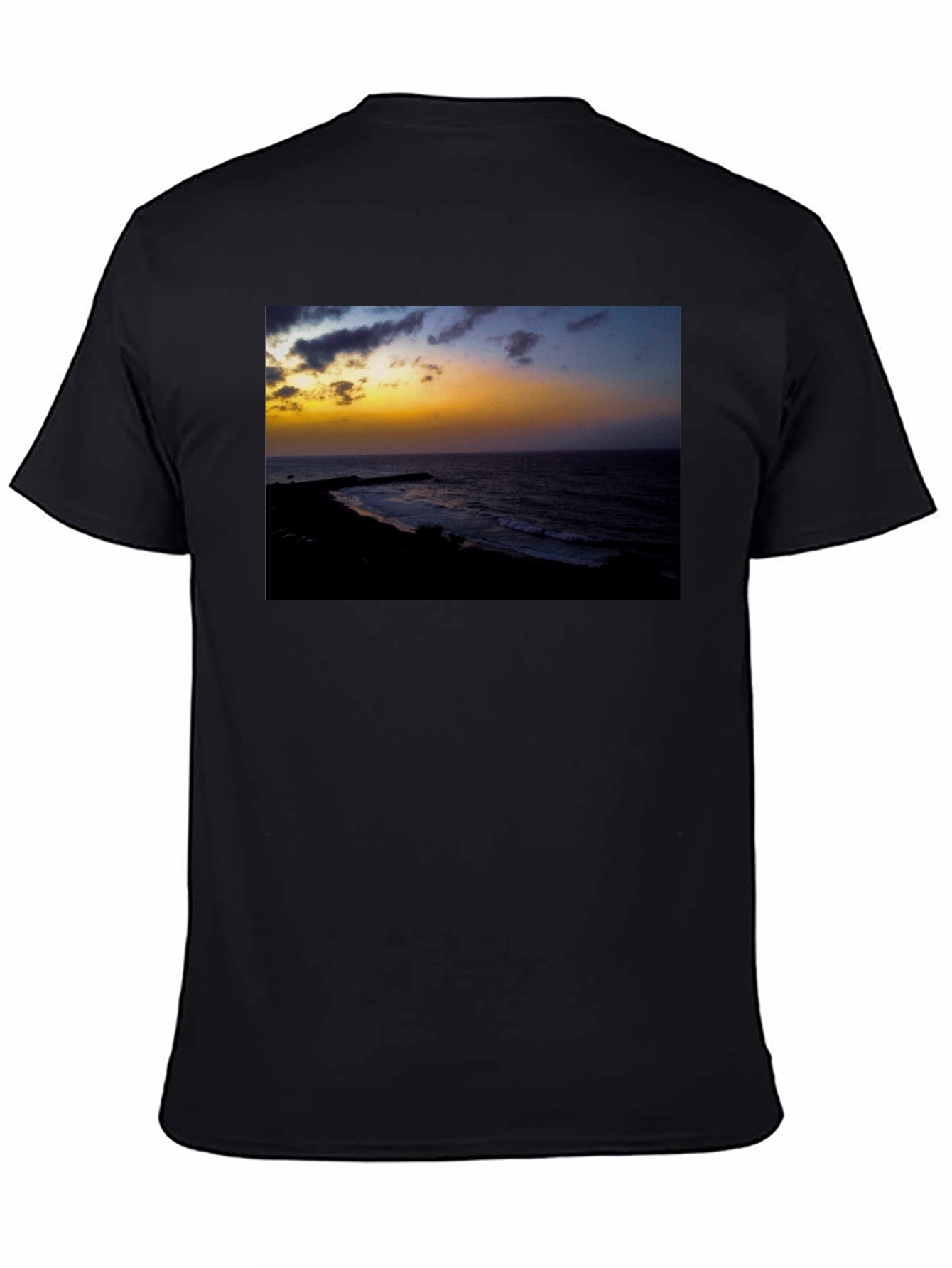 Black Sunset Beach Graphic T-Shirt view 4