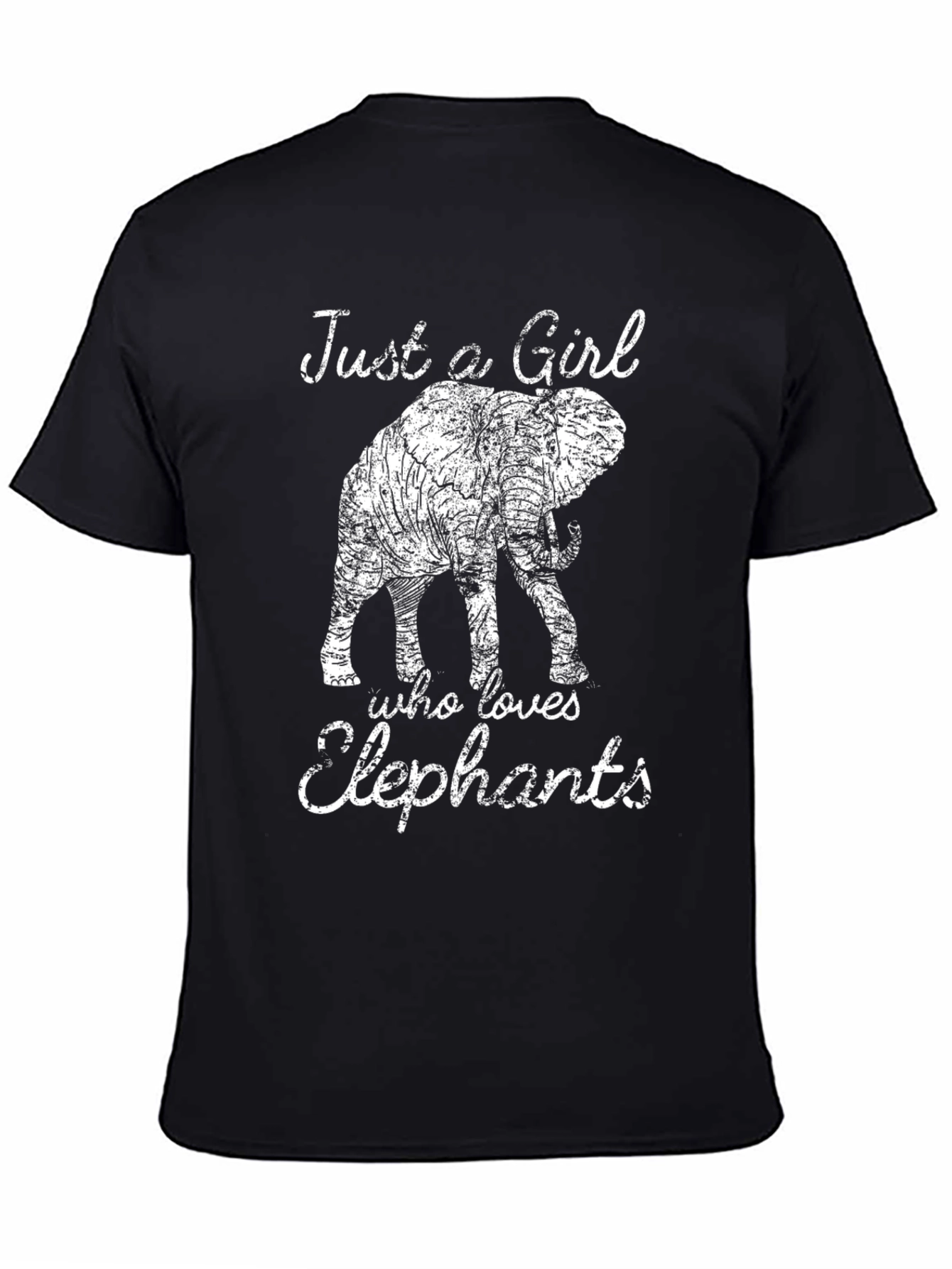 Black Elephant Lover Graphic Tee - Just a Girl view 4