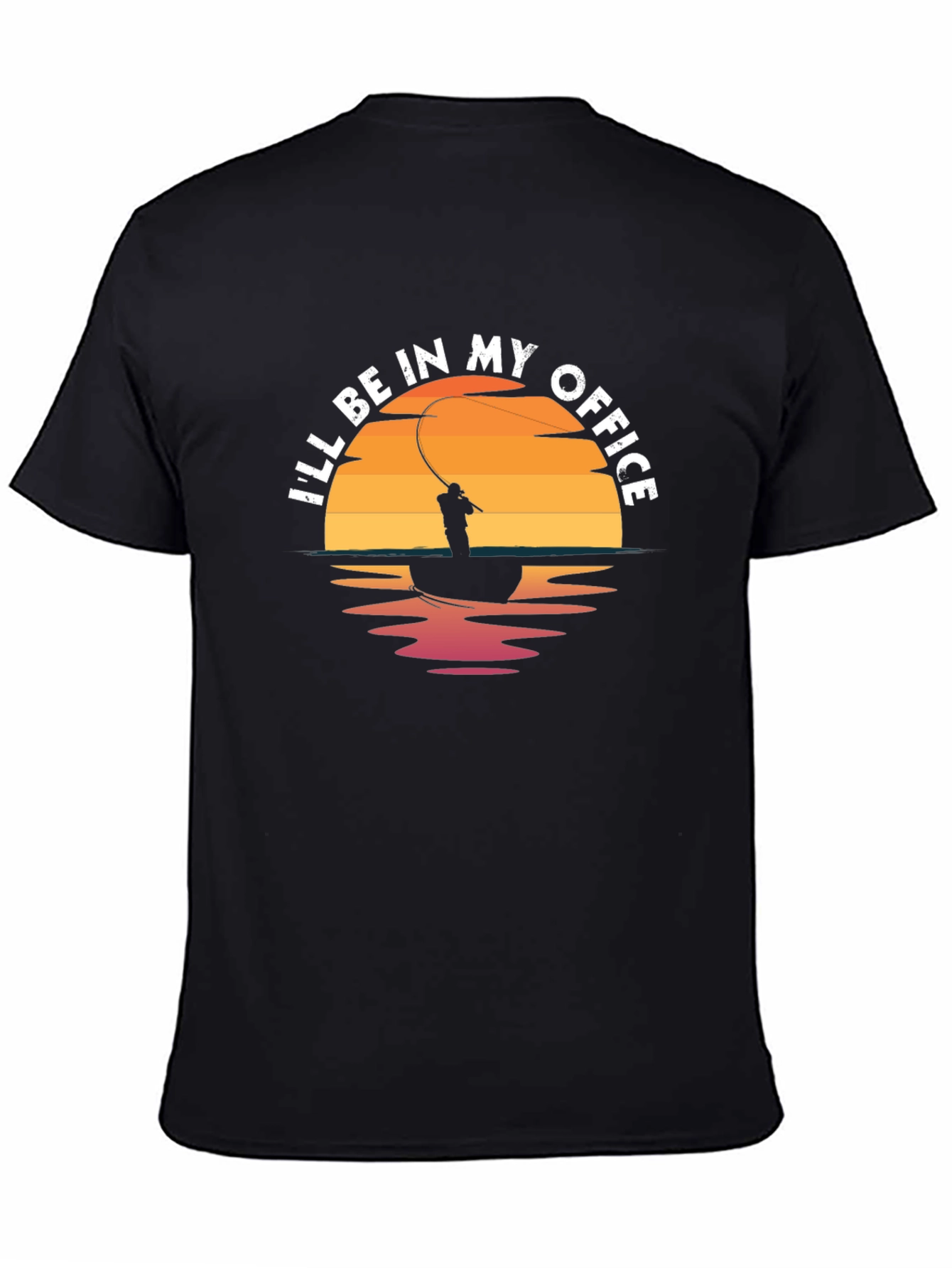 Black Fishing T-Shirt: I'll Be In My Office Tee view 4
