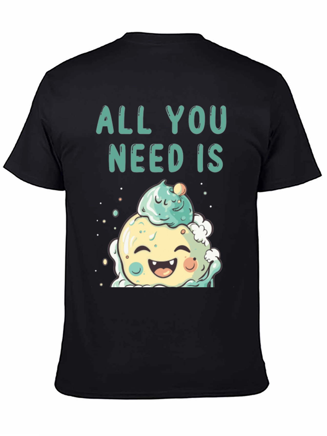 Black All You Need Is Cute Ice Cream T-Shirt view 4
