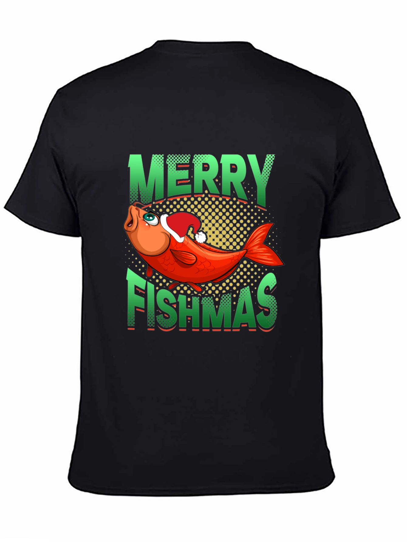 Black Merry Fishmas Graphic Tee view 4