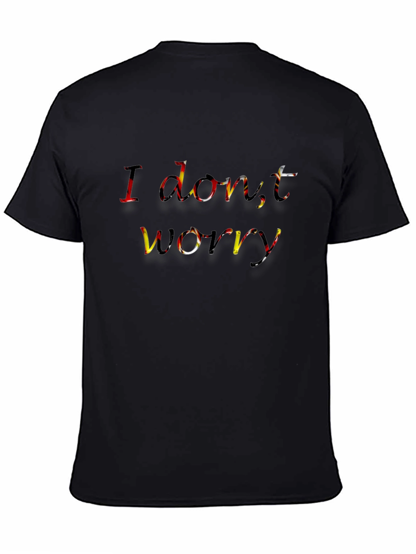 Black I don't worry black T-shirt view 4
