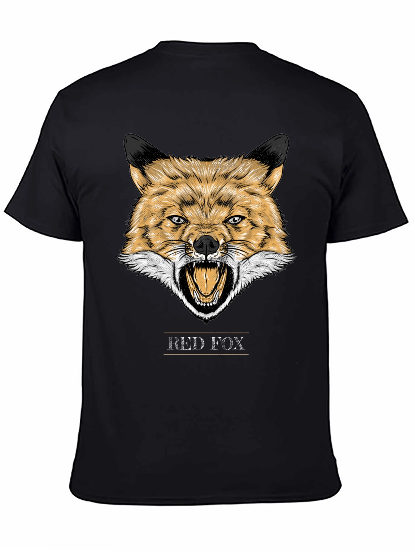 Black Red Fox Graphic T-Shirt - Bold Animal Design view 4