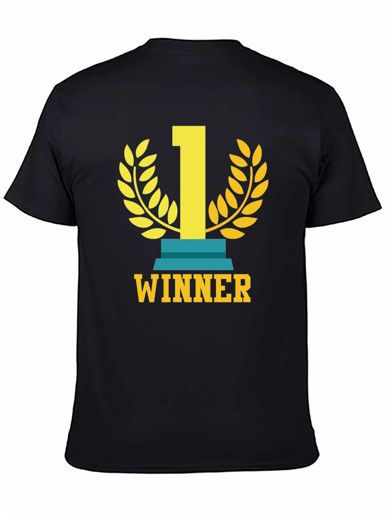 Black Winner T-Shirt - Champion Graphic Tee - Casual Apparel view 4