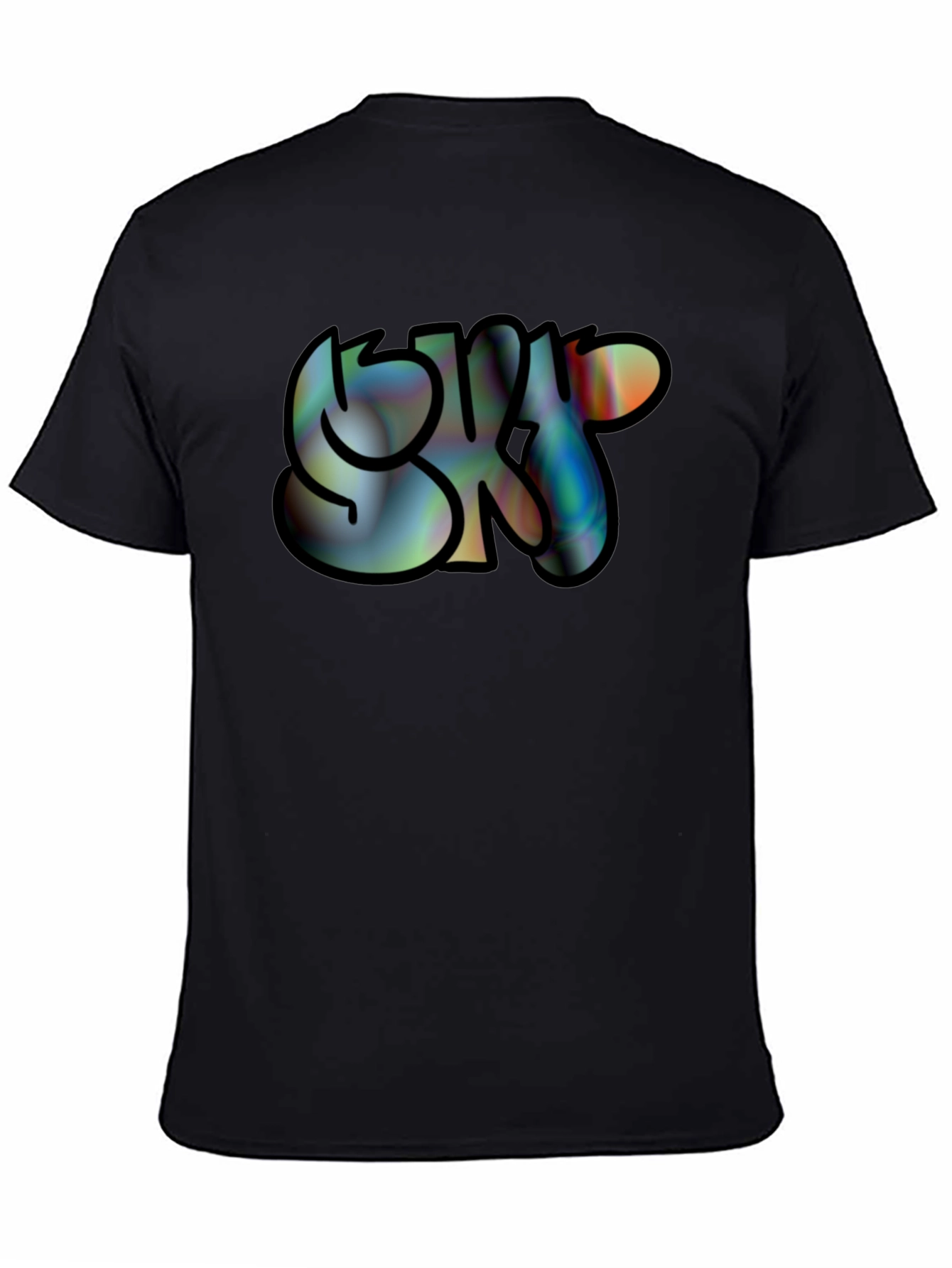 Black SK8 Graphic Print Black Tee - Casual Cool view 4