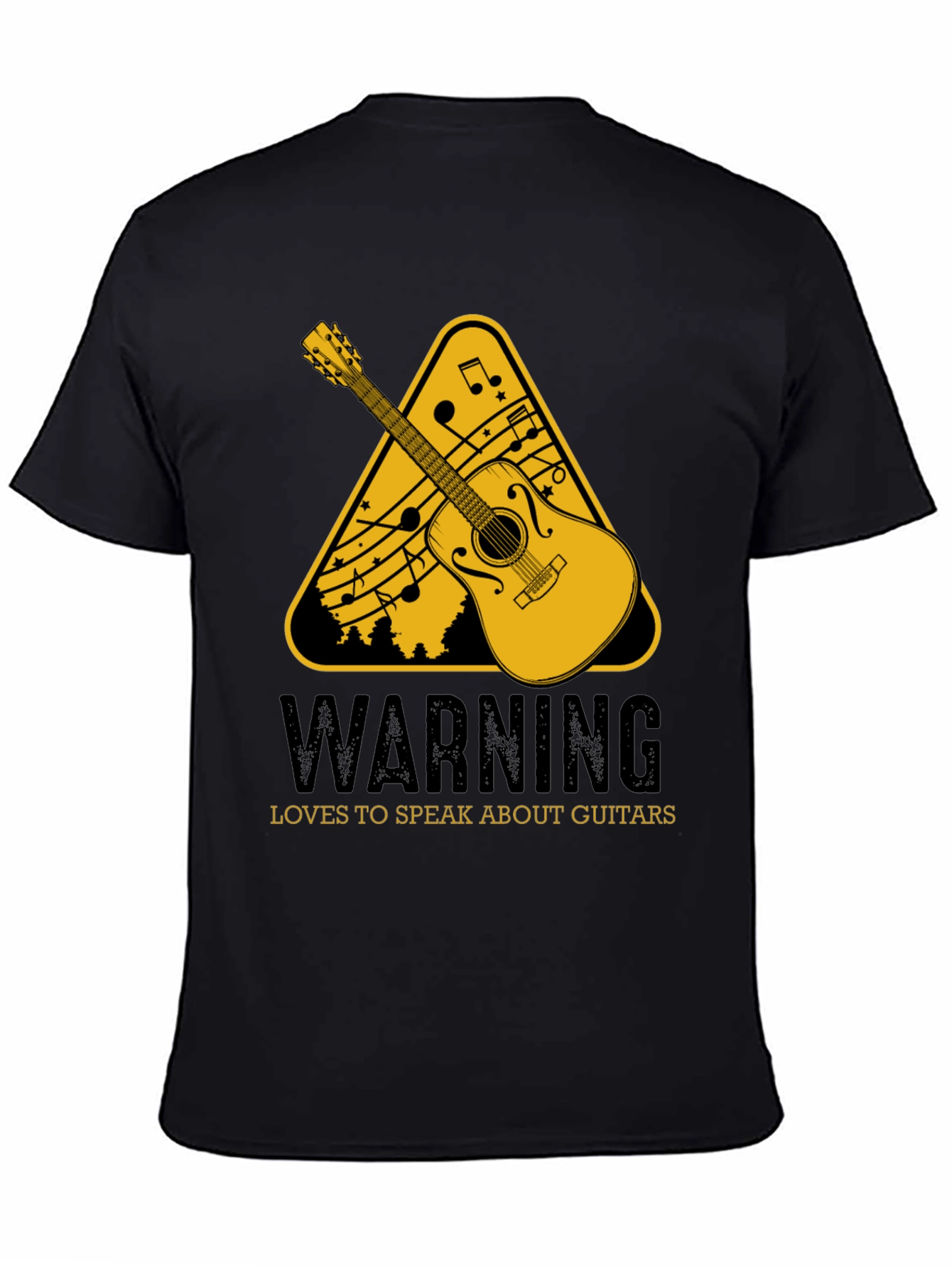 Black Guitar Lover's Warning T-Shirt view 4
