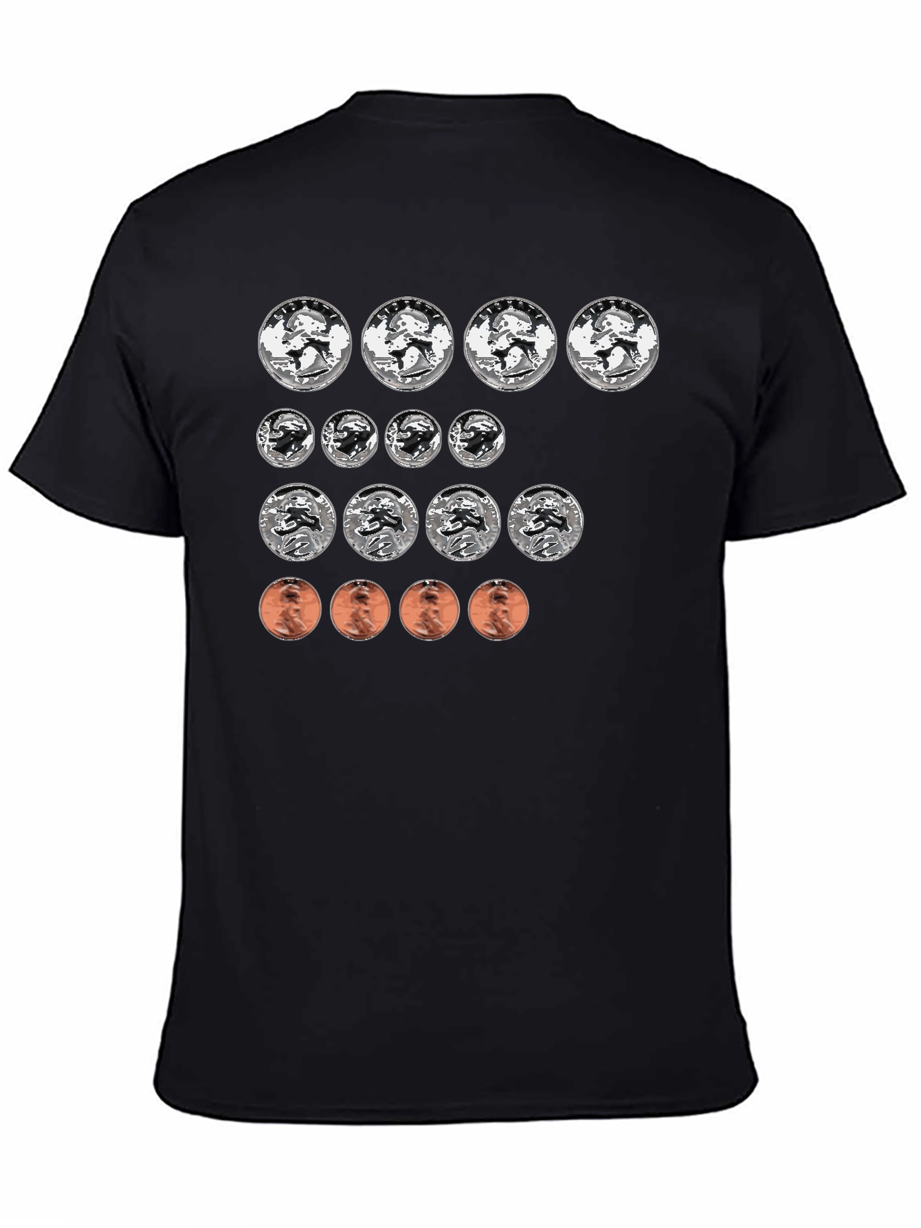 Black Coin Collector T-Shirt - Funny Money Design view 4