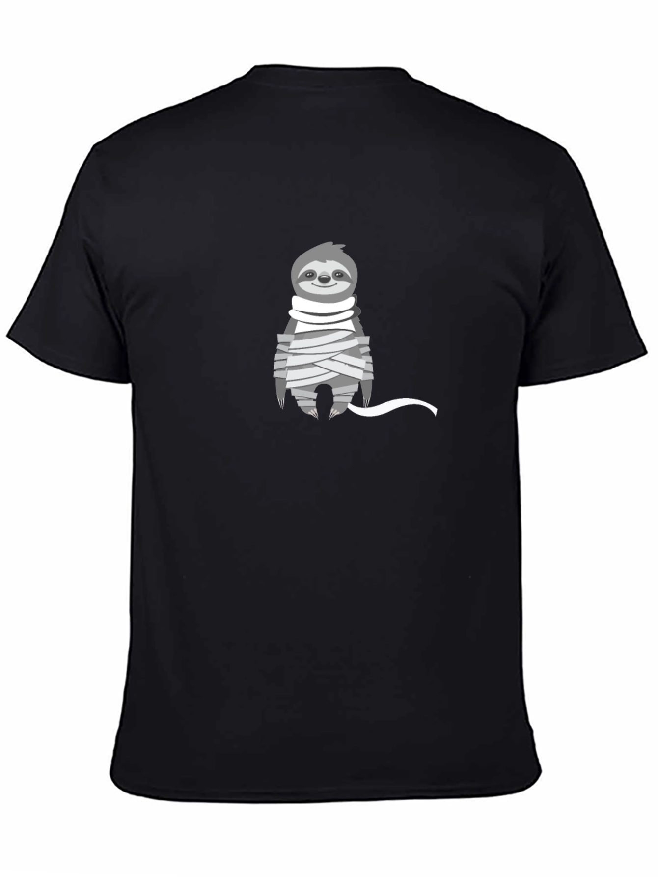 Black Sloth Mummy Graphic Tee - Halloween T-Shirt view 4