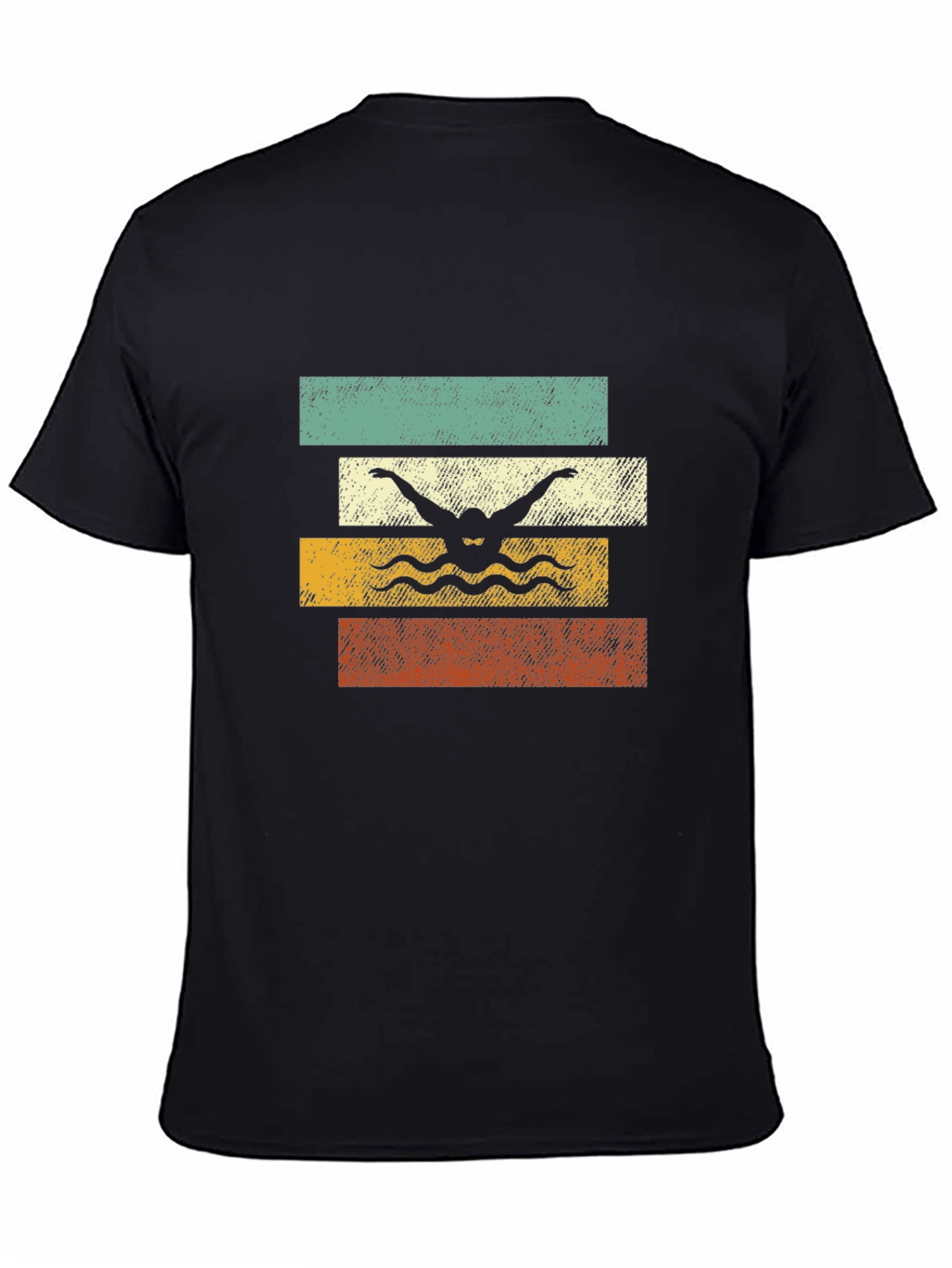 Black Retro Swimmer Graphic T-Shirt view 4