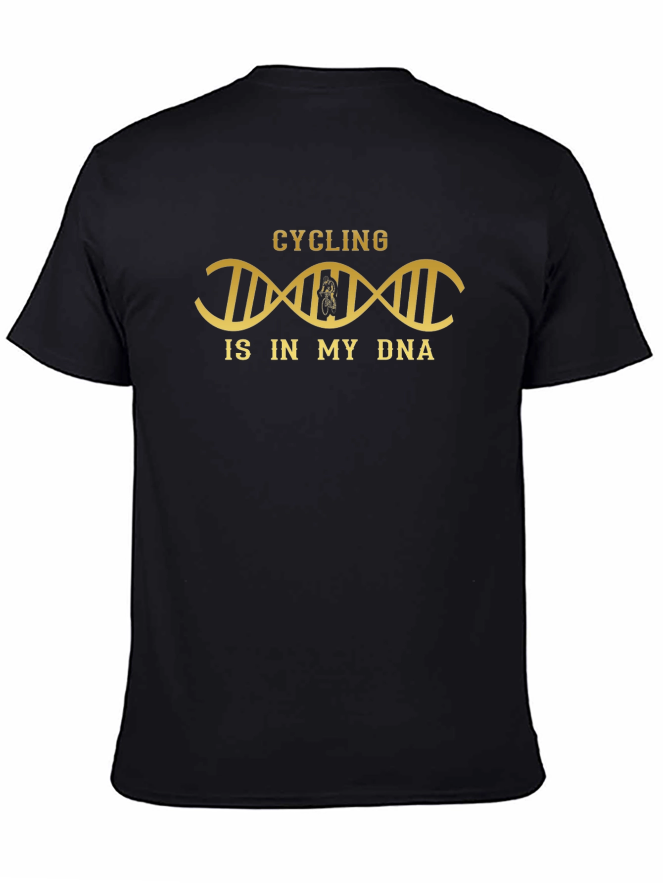 Black Cycling DNA Graphic Tee - Black Cotton T-Shirt view 4