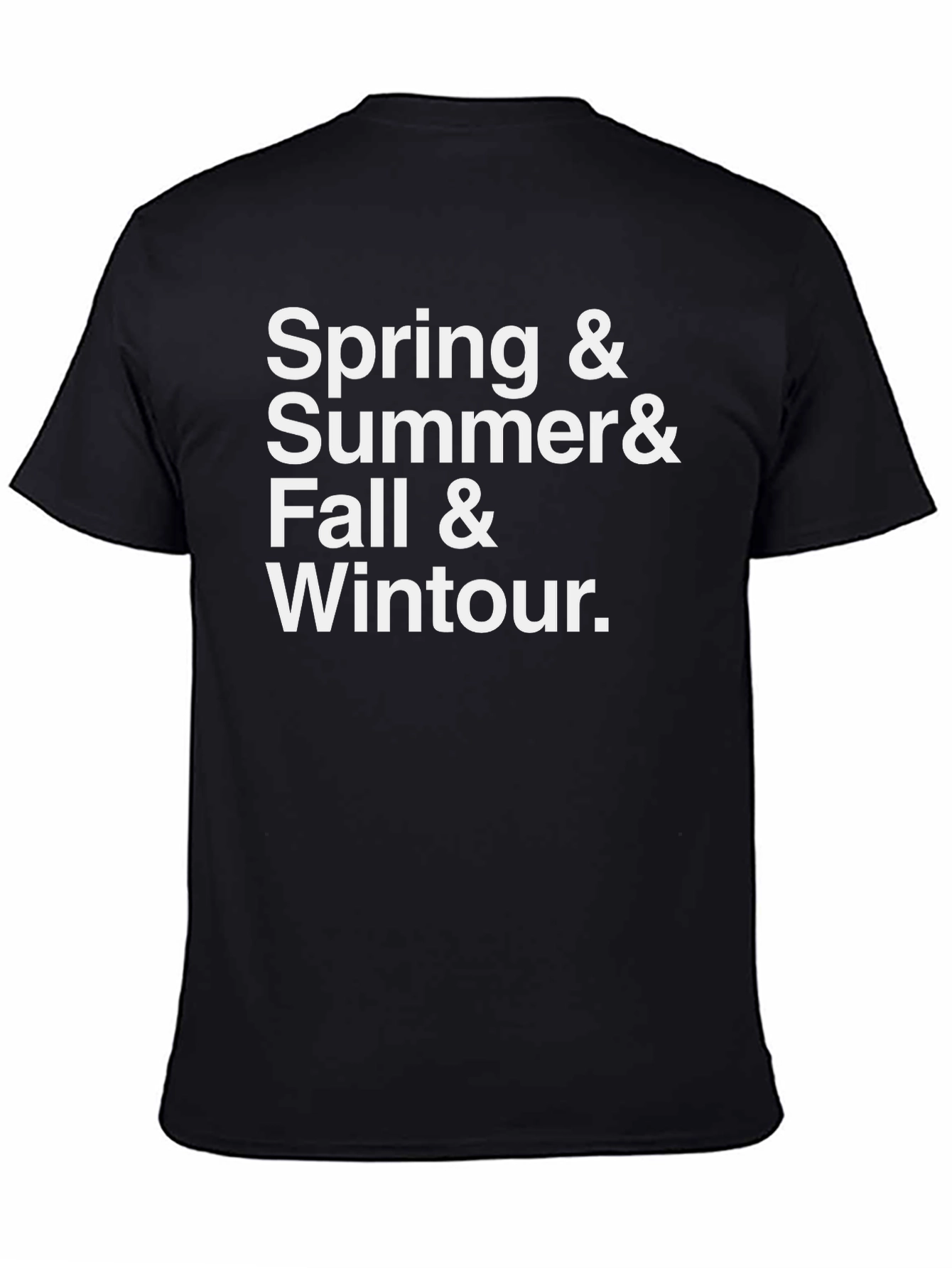 Black Spring, Summer, Fall, Wintour Black T-Shirt view 4