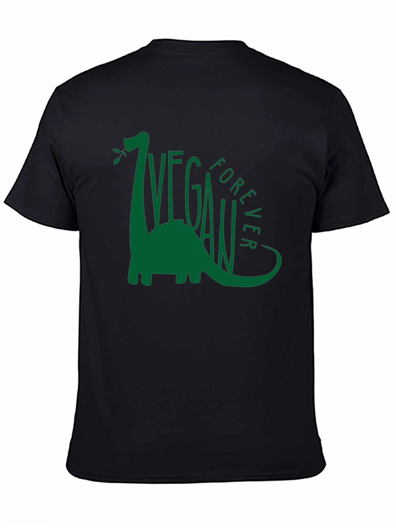 Black Vegan Forever Dinosaur Graphic Tee view 4