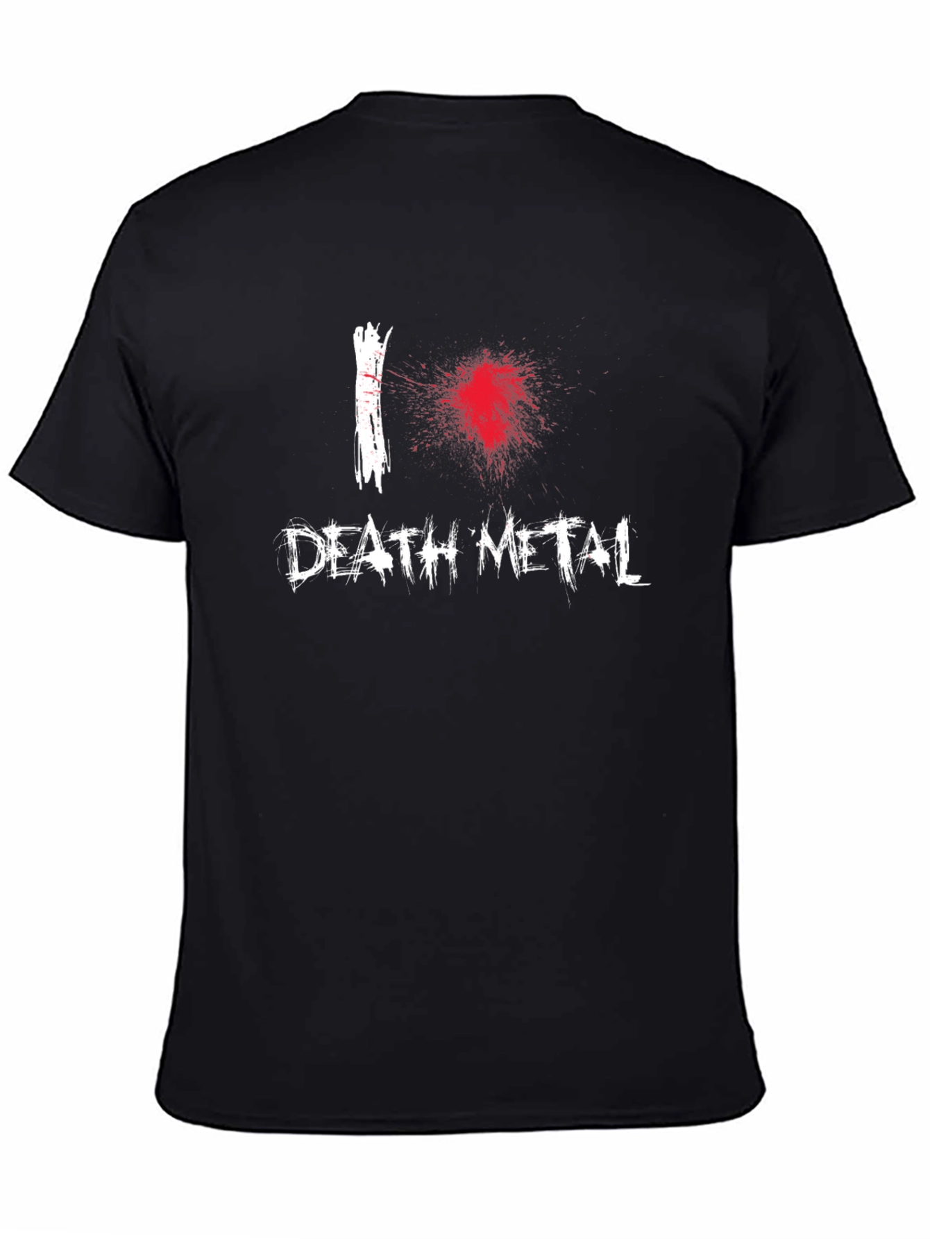 Black I Love Death Metal Black Graphic T-Shirt view 4