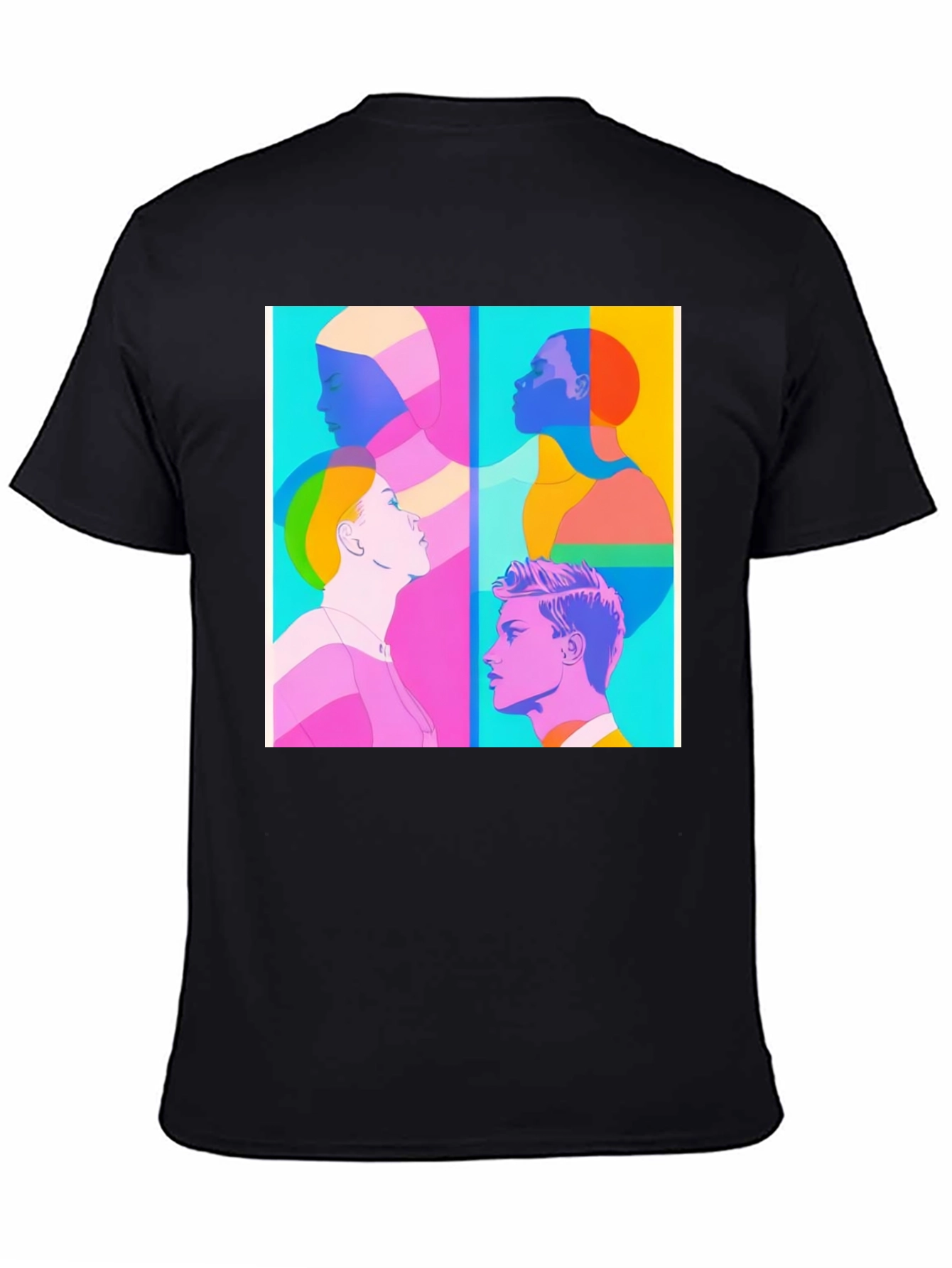 Black Modern Art Graphic Tee - Unisex Black T-Shirt view 4