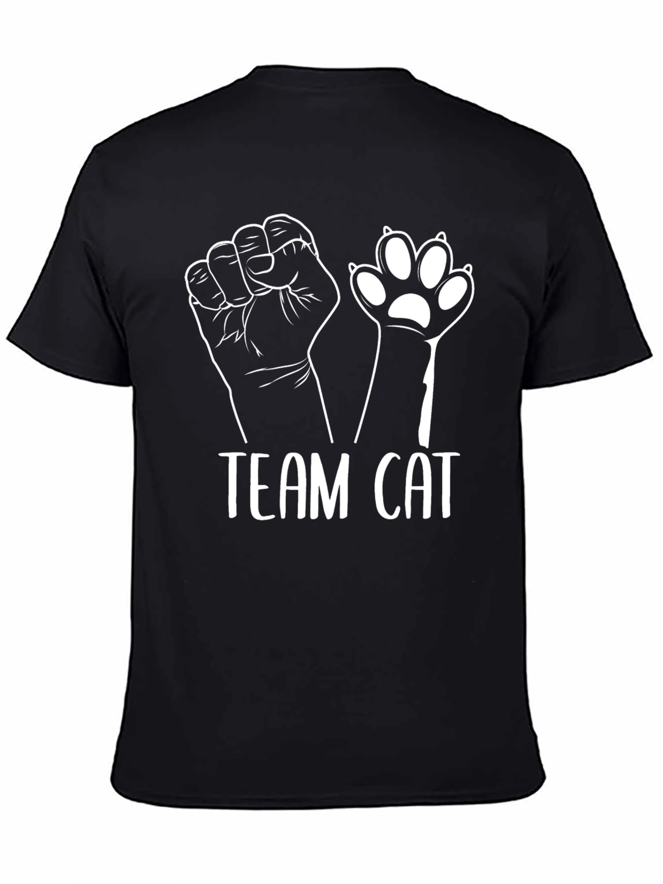 Black Team Cat T-Shirt - Feline Fan Apparel view 4