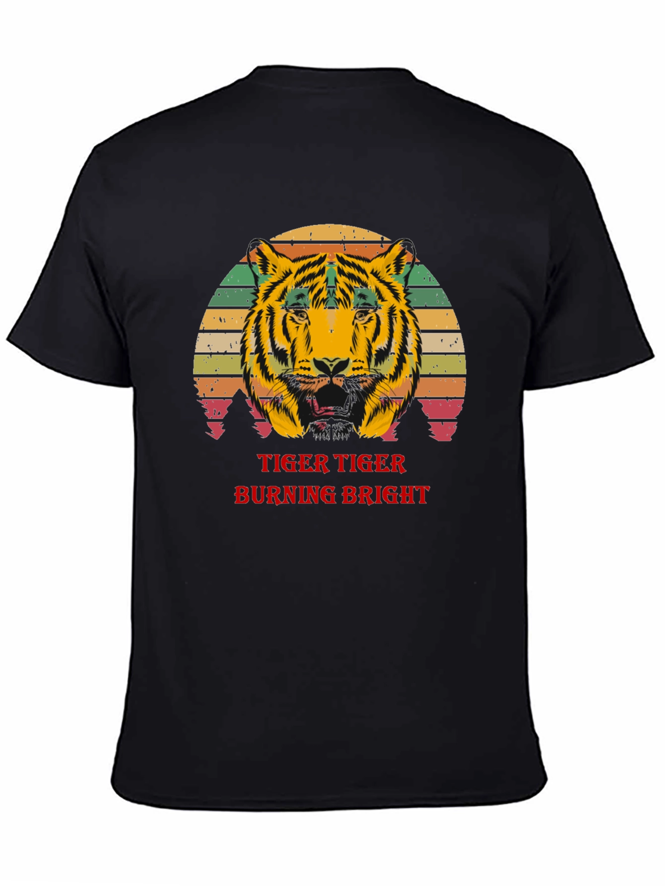 Black Tiger Burning Bright Graphic T-Shirt view 4