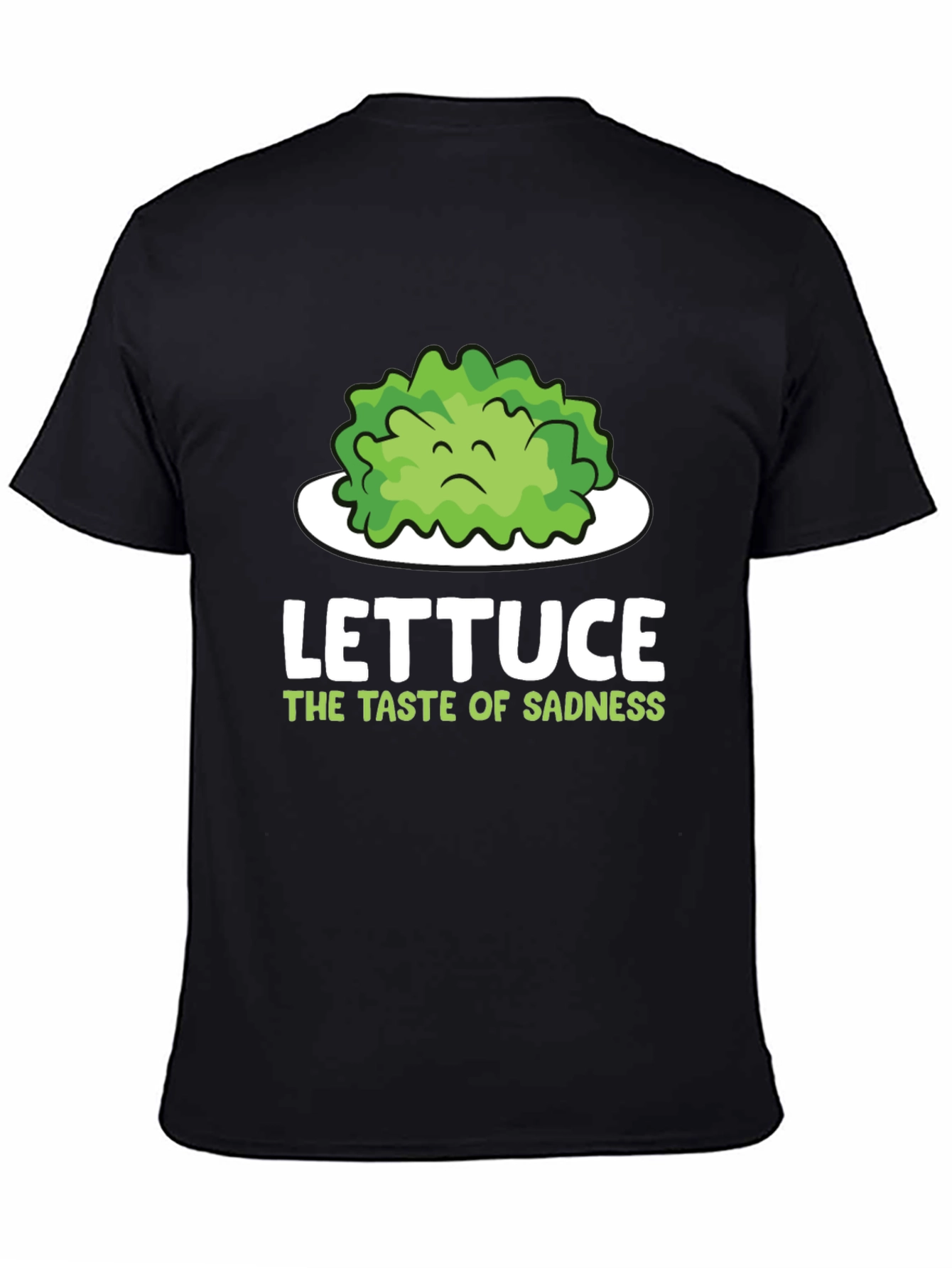 Black Lettuce Taste of Sadness T-Shirt - Funny Vegan Tee view 4