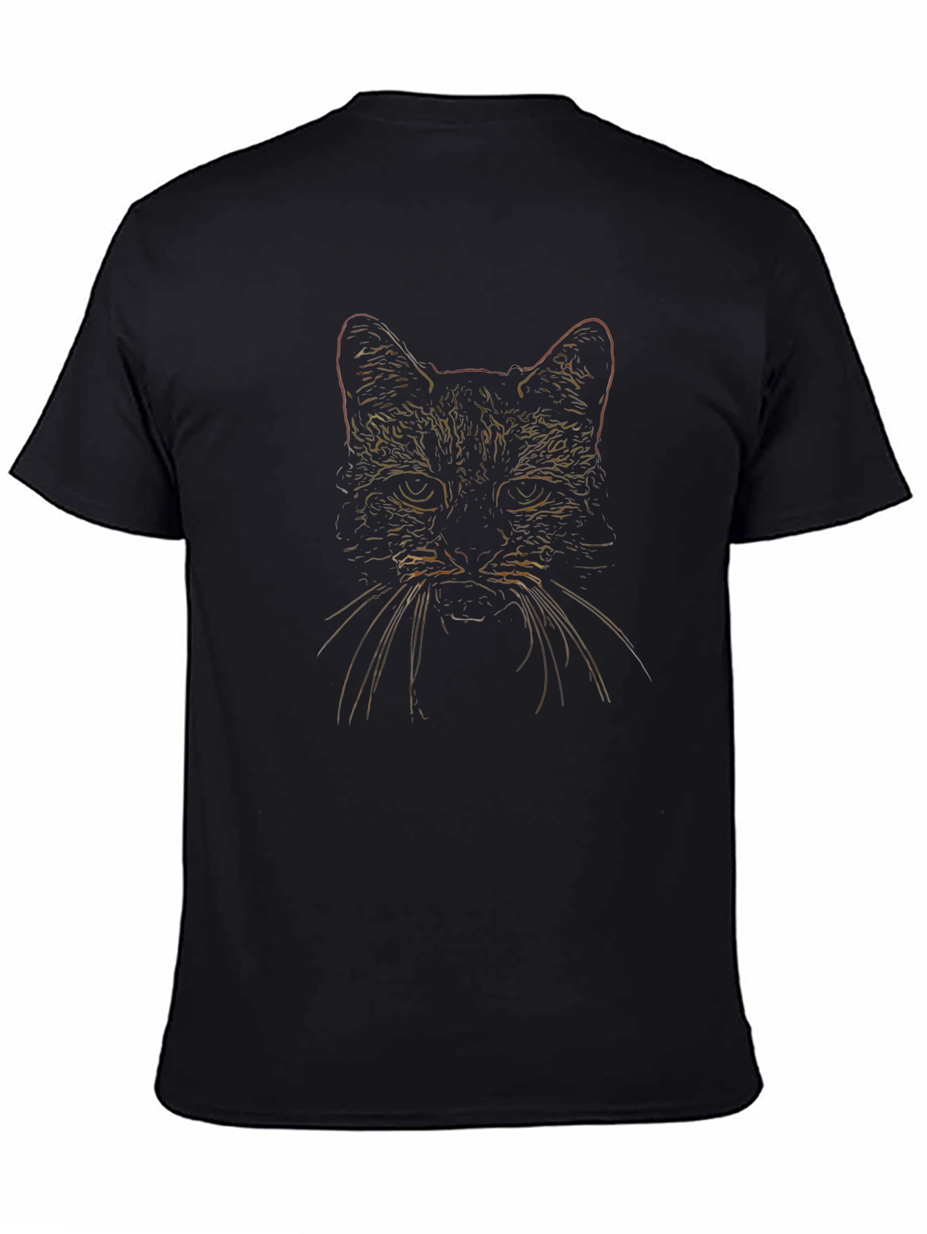 Black Black Cat Outline Graphic T-Shirt view 4