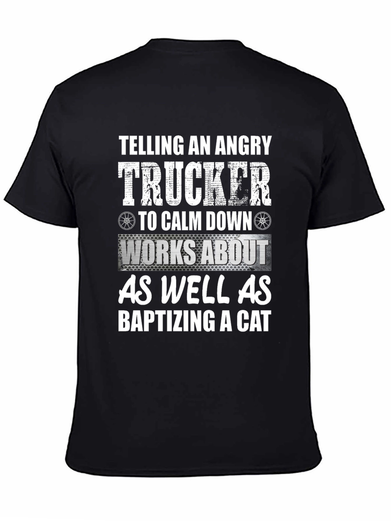 Black Angry Trucker Novelty Graphic T-Shirt view 4