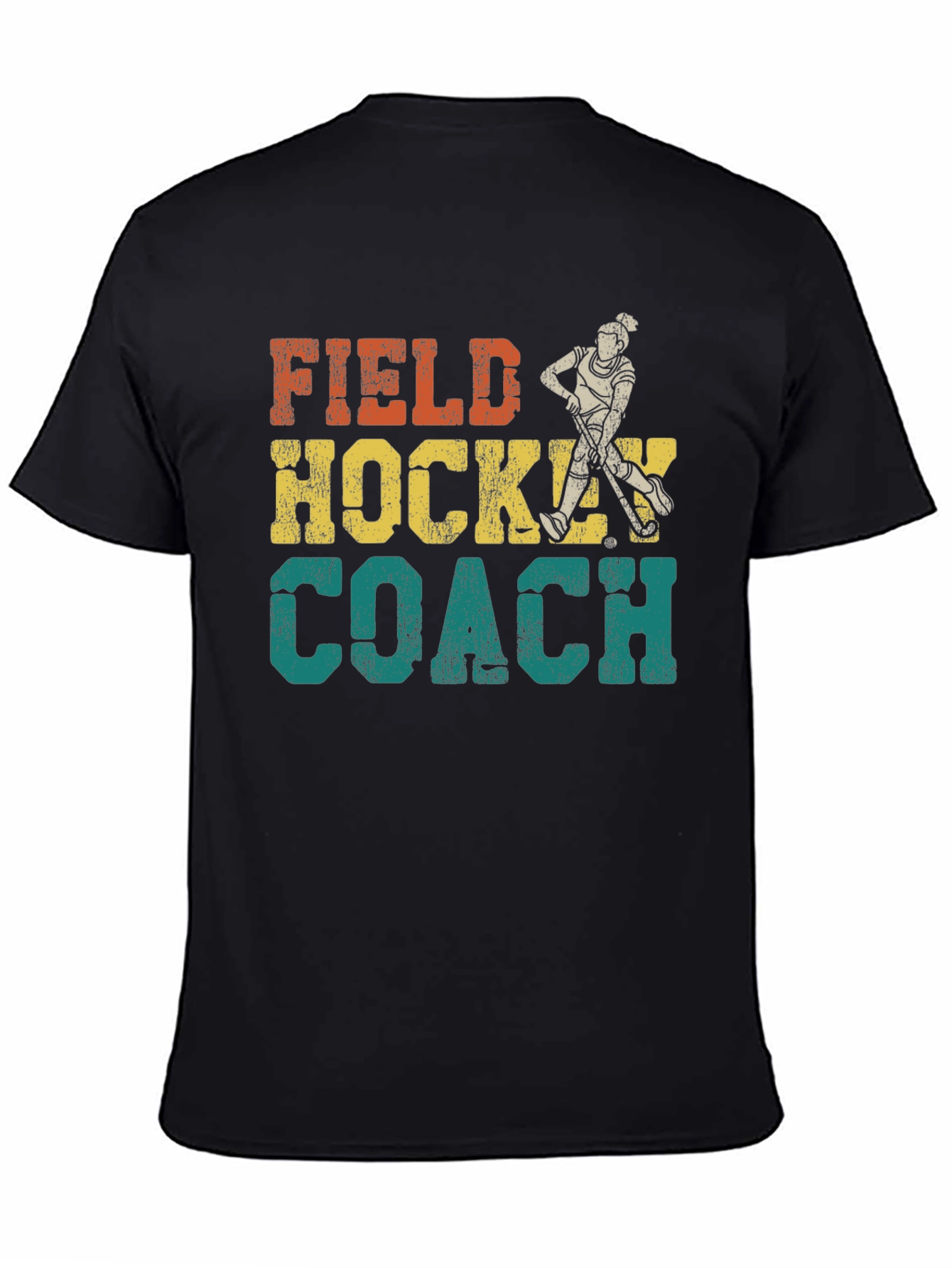 Black Field Hockey Coach Graphic Tee view 4