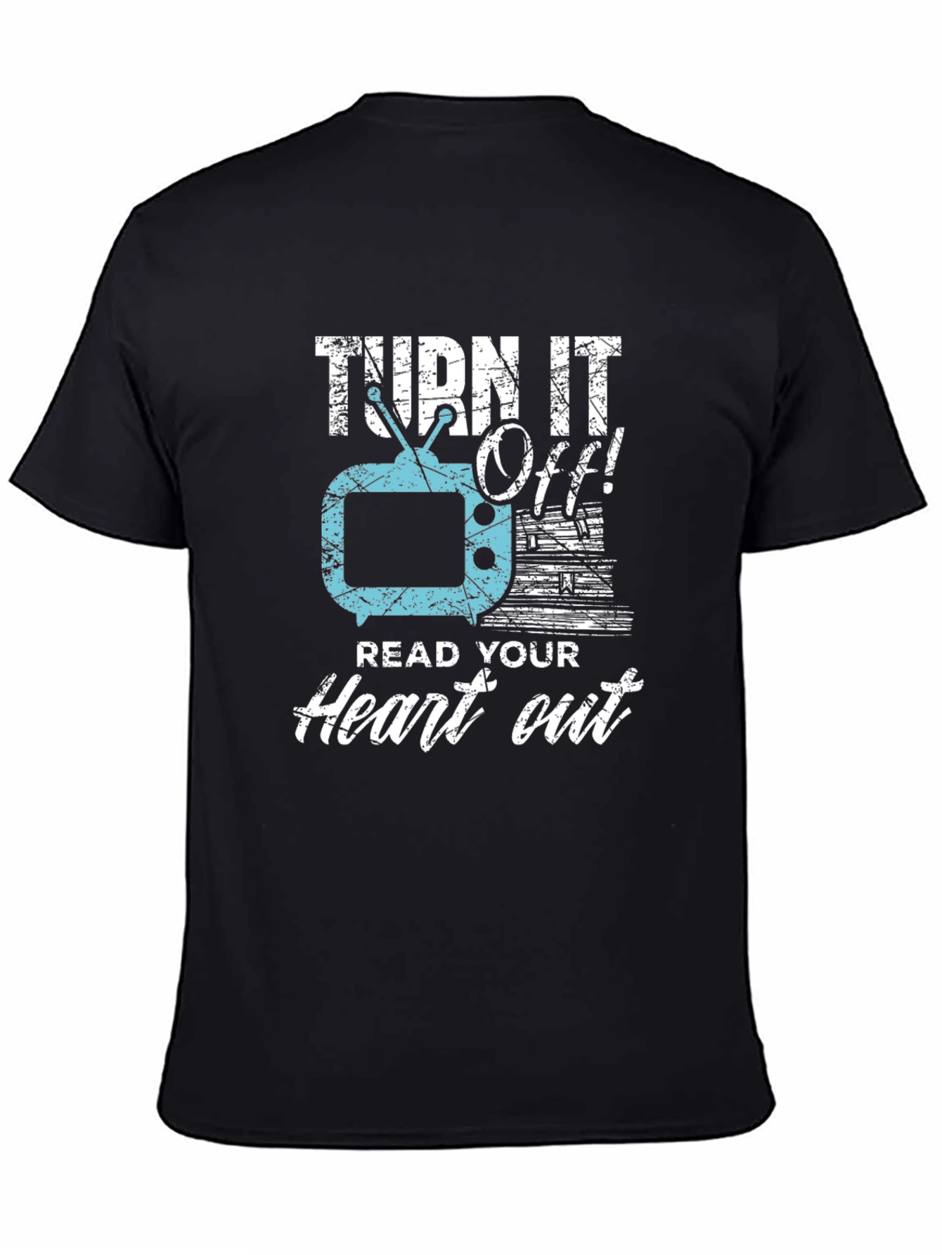 Black Turn It Off! Read Your Heart Out Tee view 4