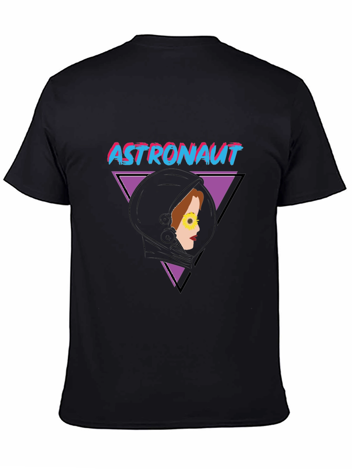 Black Astronaut Retro Graphic T-Shirt view 4