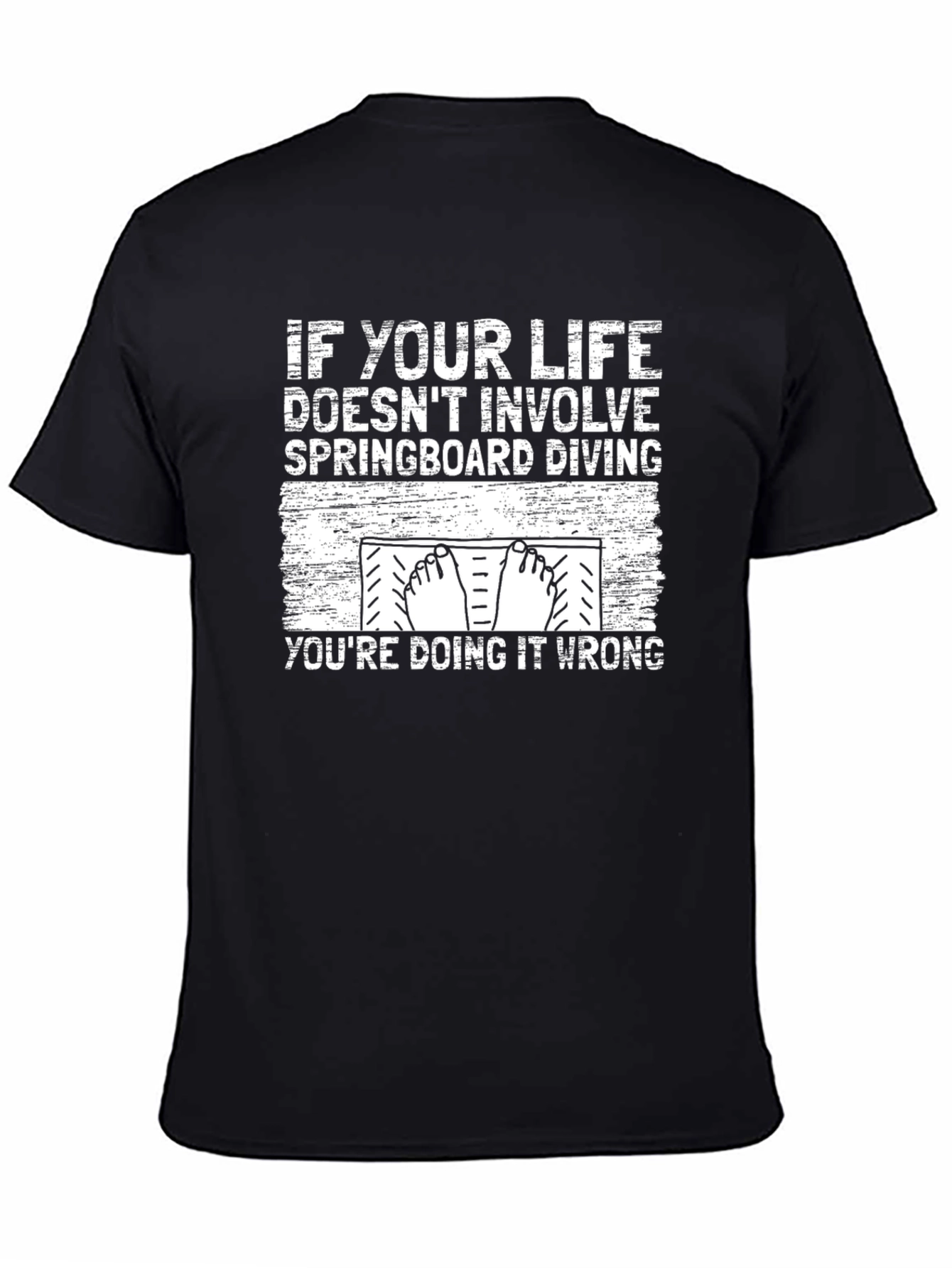 Black Springboard Diving T-Shirt - Funny Diver Gift view 4