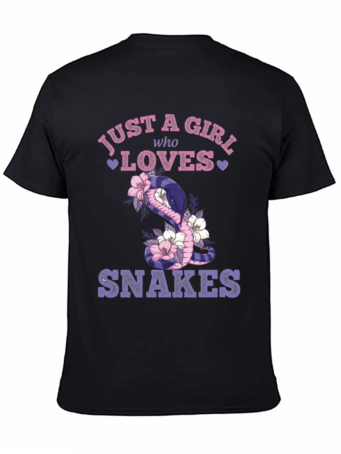 Black Just a Girl Who Loves Snakes T-Shirt view 4