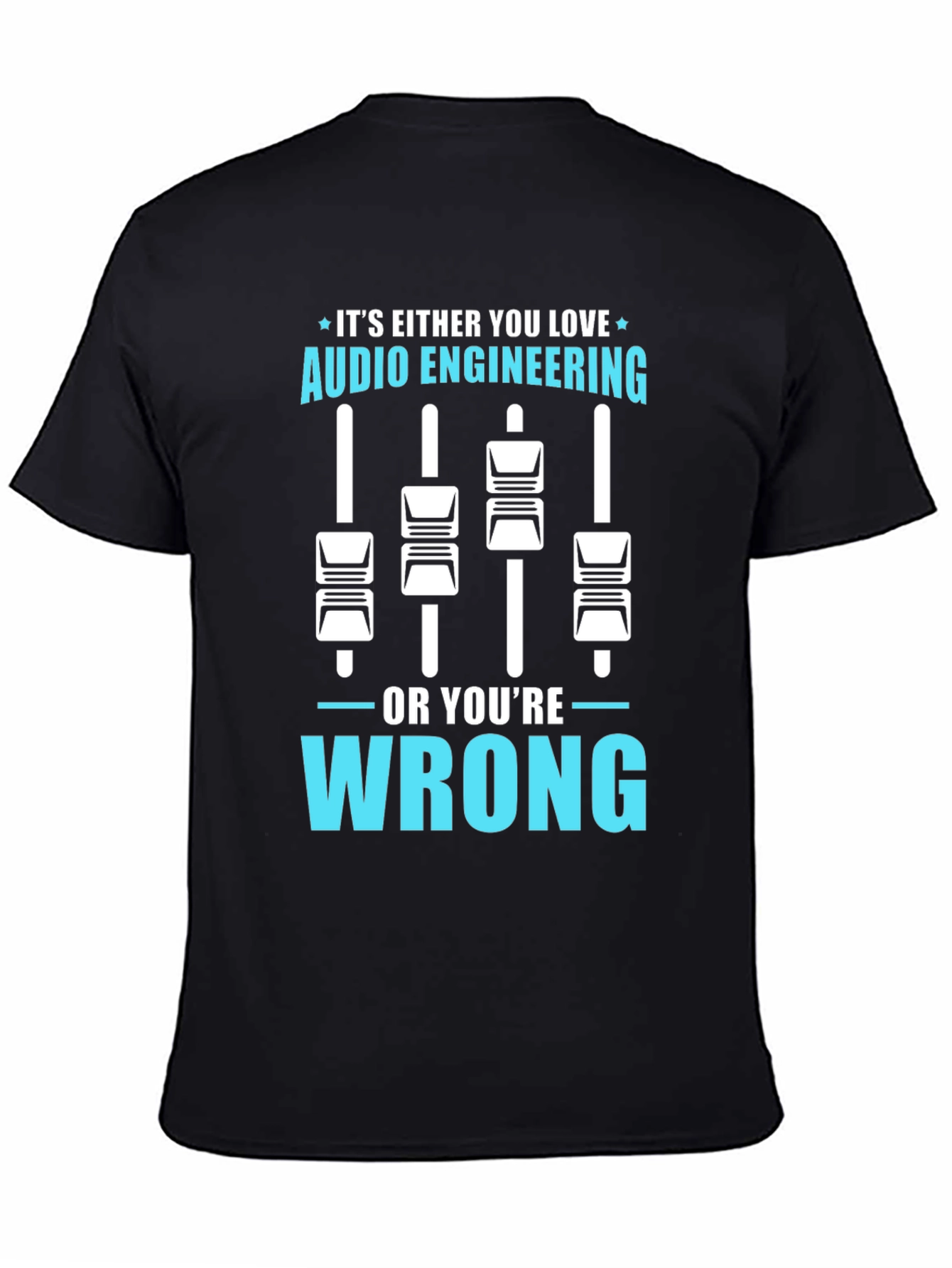 Black Audio Engineering T-Shirt - Funny Music Producer Gift view 4
