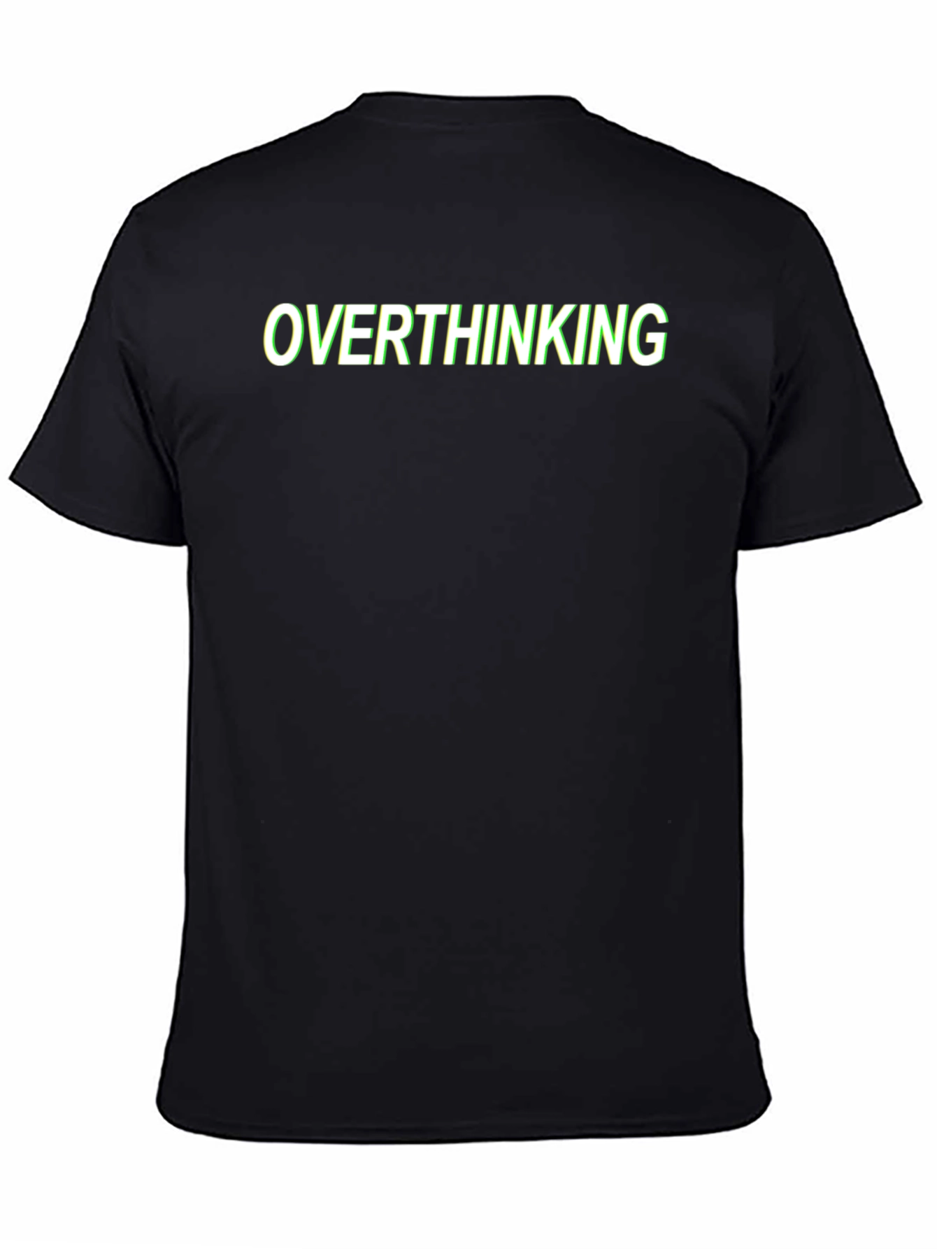 Black Overthinking Graphic Tee - Soft Cotton Blend T-Shirt view 4