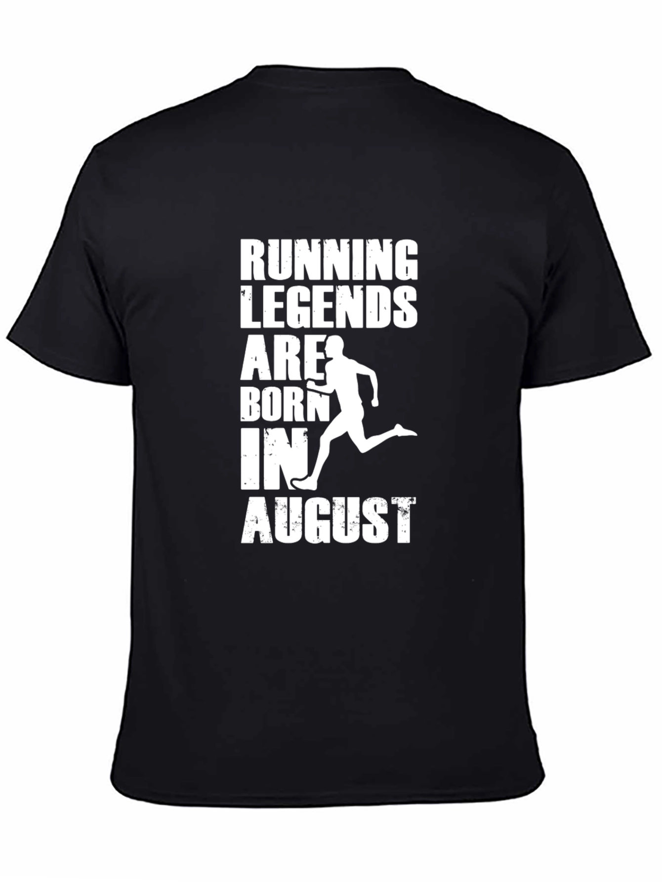 Black Running Legends Born In August T-Shirt view 4