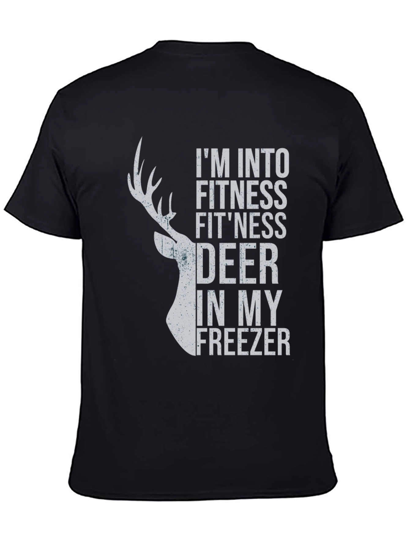 Black I'm Into Fitness Fit'ness Deer In My Freezer Graphic Tee view 4