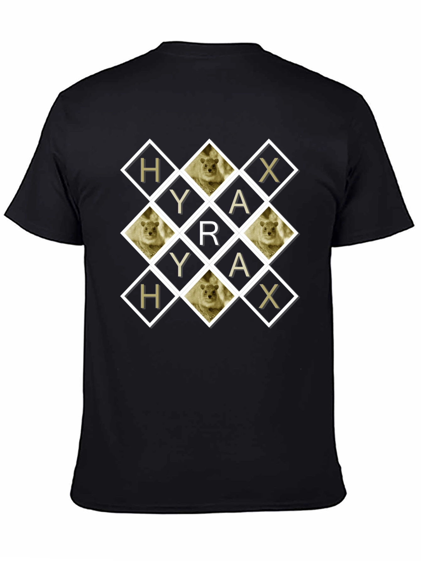 Black Hyrax Diamond Pattern T-Shirt view 4