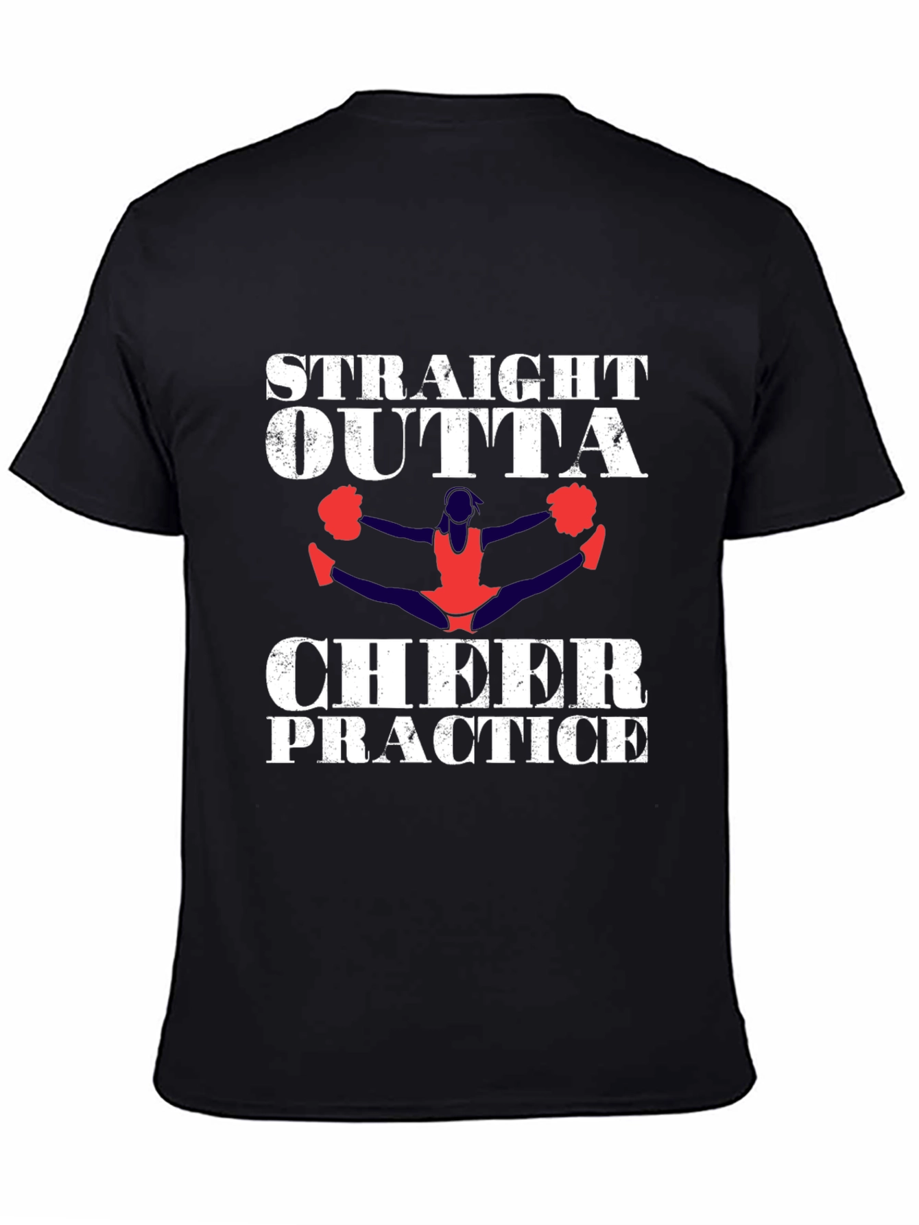 Black Straight Outta Cheer Practice T-Shirt view 4