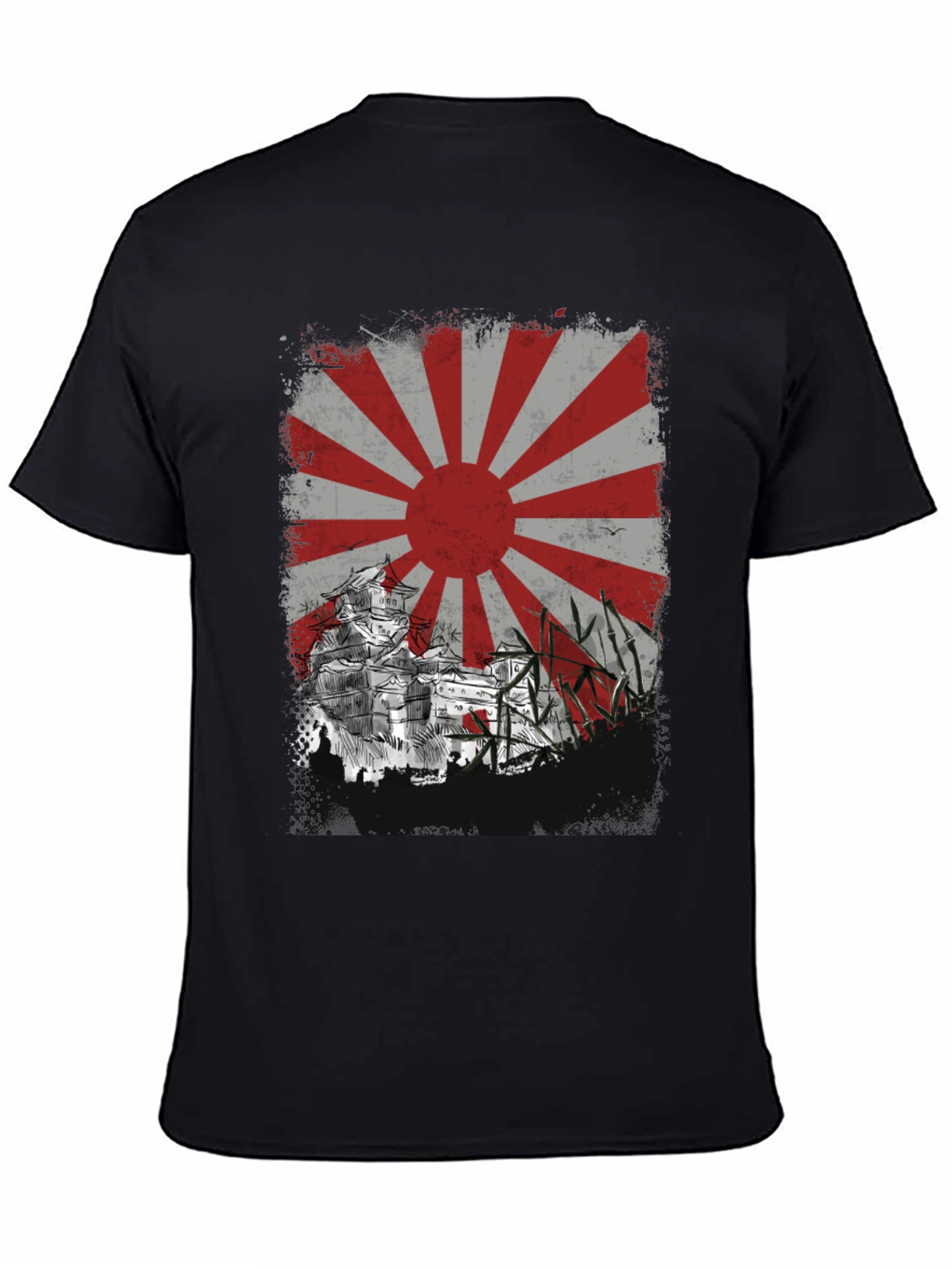 Rising Sun T-Shirt - Japanese Castle Design - 4