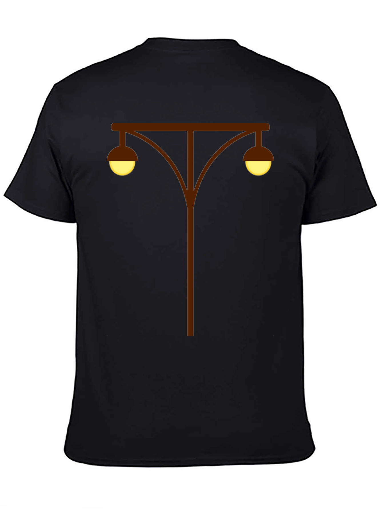 Black Retro Street Lamp T-Shirt - Classic Urban Style view 4
