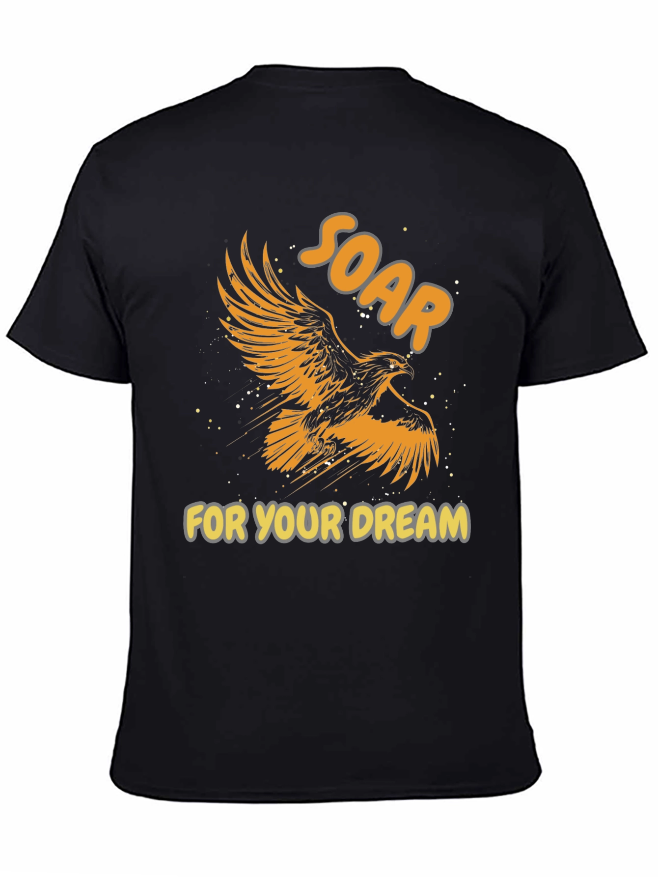 Black Soar for Your Dream Graphic Tee - Inspiring Eagle Design view 4