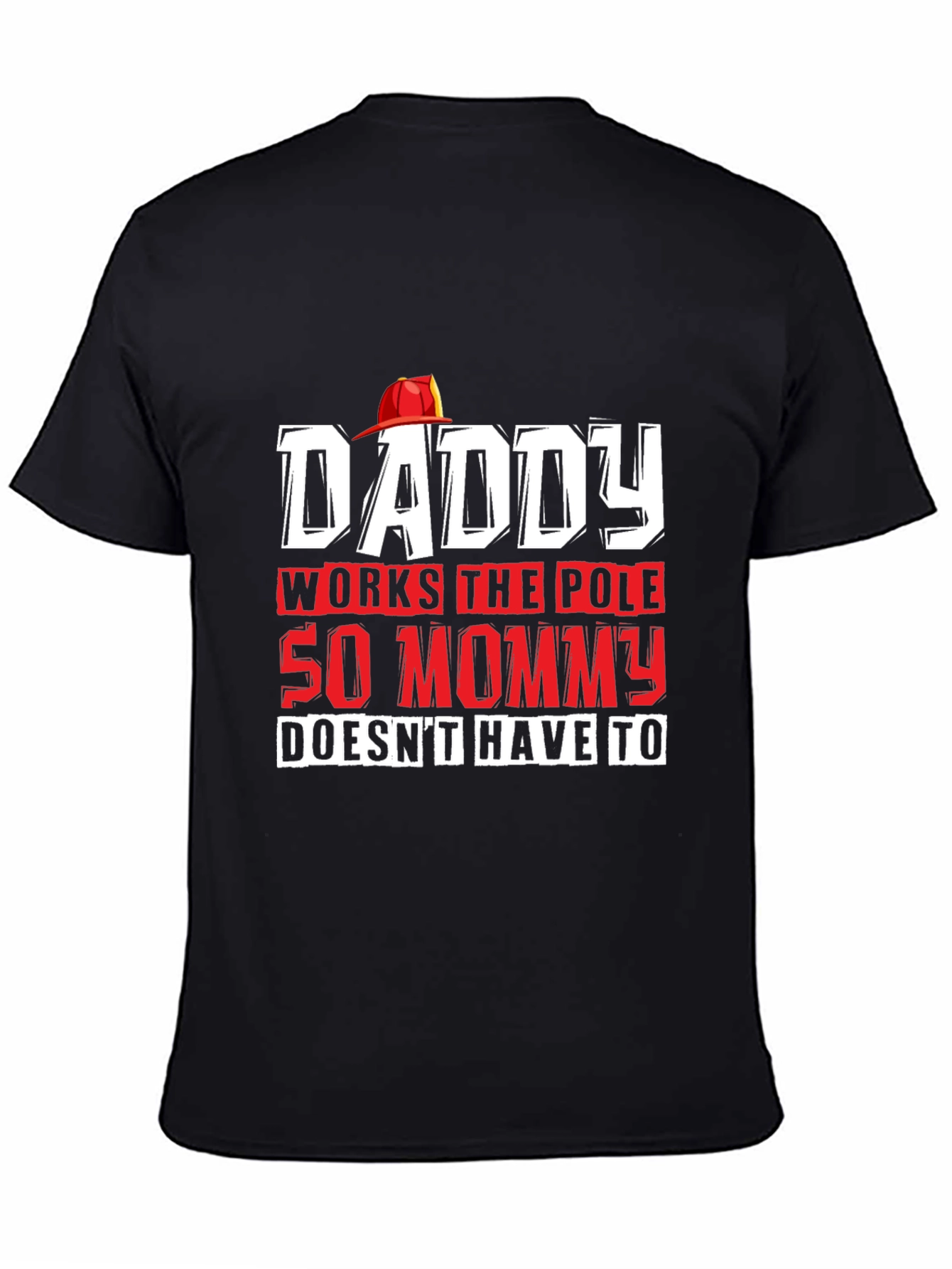 Black Daddy Works The Pole Funny Graphic T-Shirt view 4
