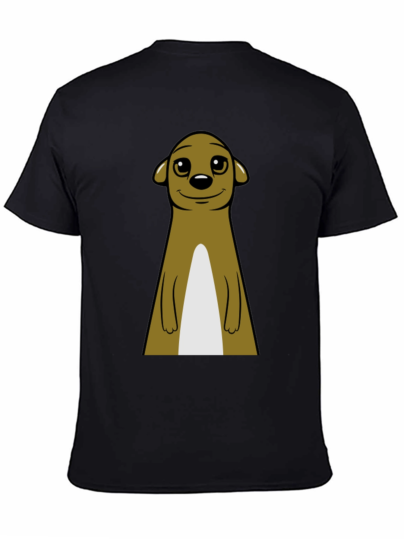 Black Meerkat Graphic Tee - Classic Crew Neck view 4