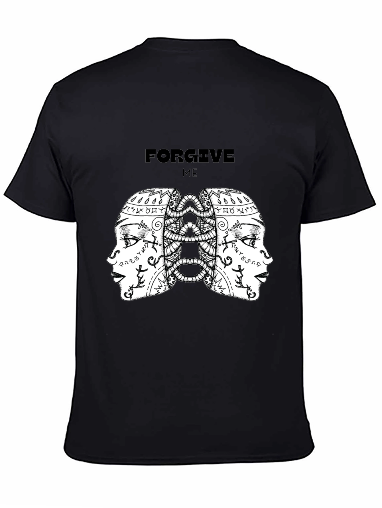 Black Forgive Me Graphic Print Black T-Shirt view 4