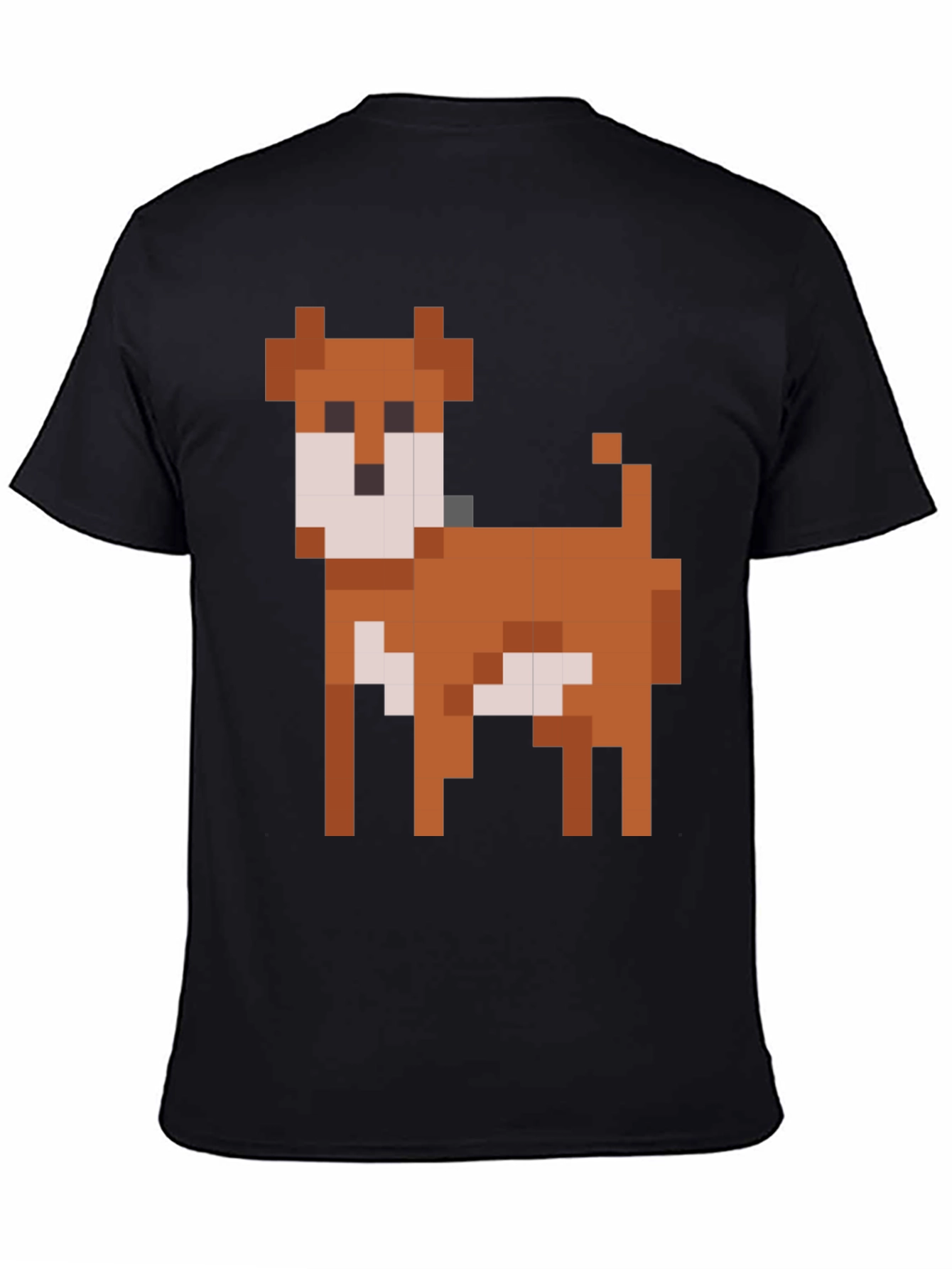 Black Pixel Dog Graphic T-Shirt - Black Cotton Blend view 4
