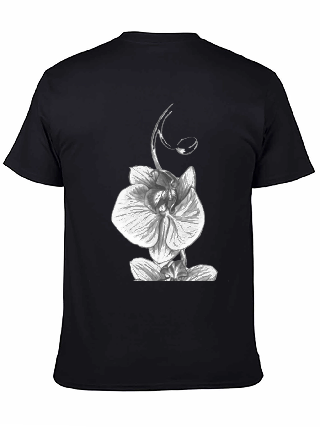 Black Orchid Graphic Tee - Black Cotton T-Shirt view 4