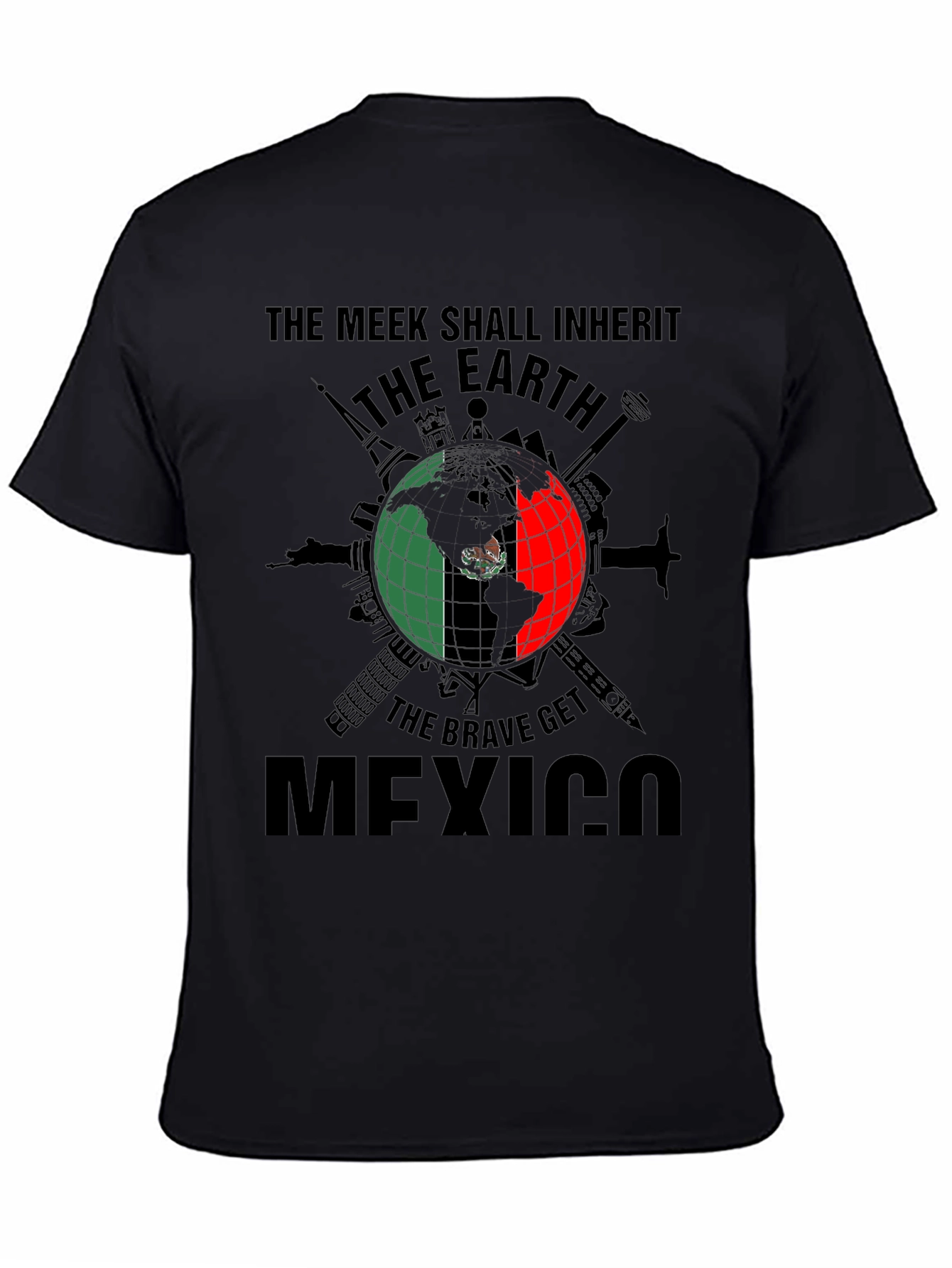 Black Meek Inherit Earth, Brave Get Mexico Tee view 4