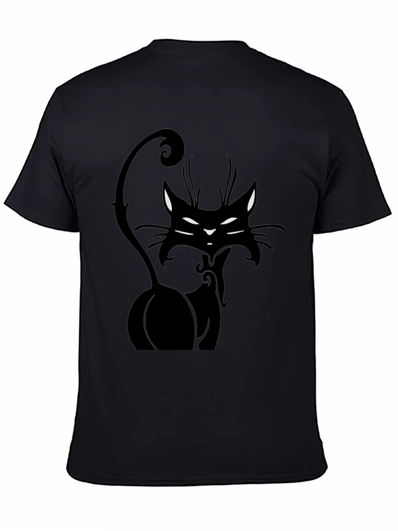 Black Black Cat Graphic Tee - Stylish Men's T-Shirt view 4
