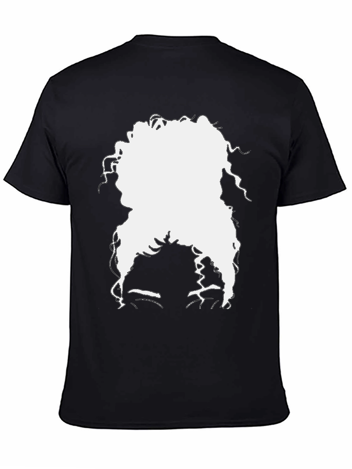 Black Silhouette Afro T-Shirt - Black Casual Tee view 4