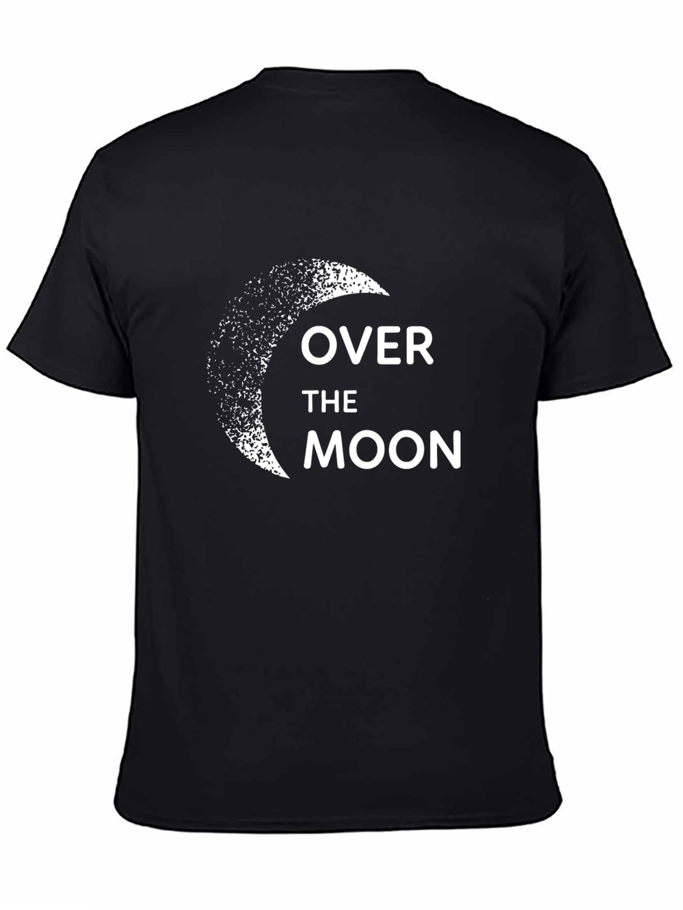 Black Over the Moon Graphic Tee - Soft Cotton Black T-Shirt view 4